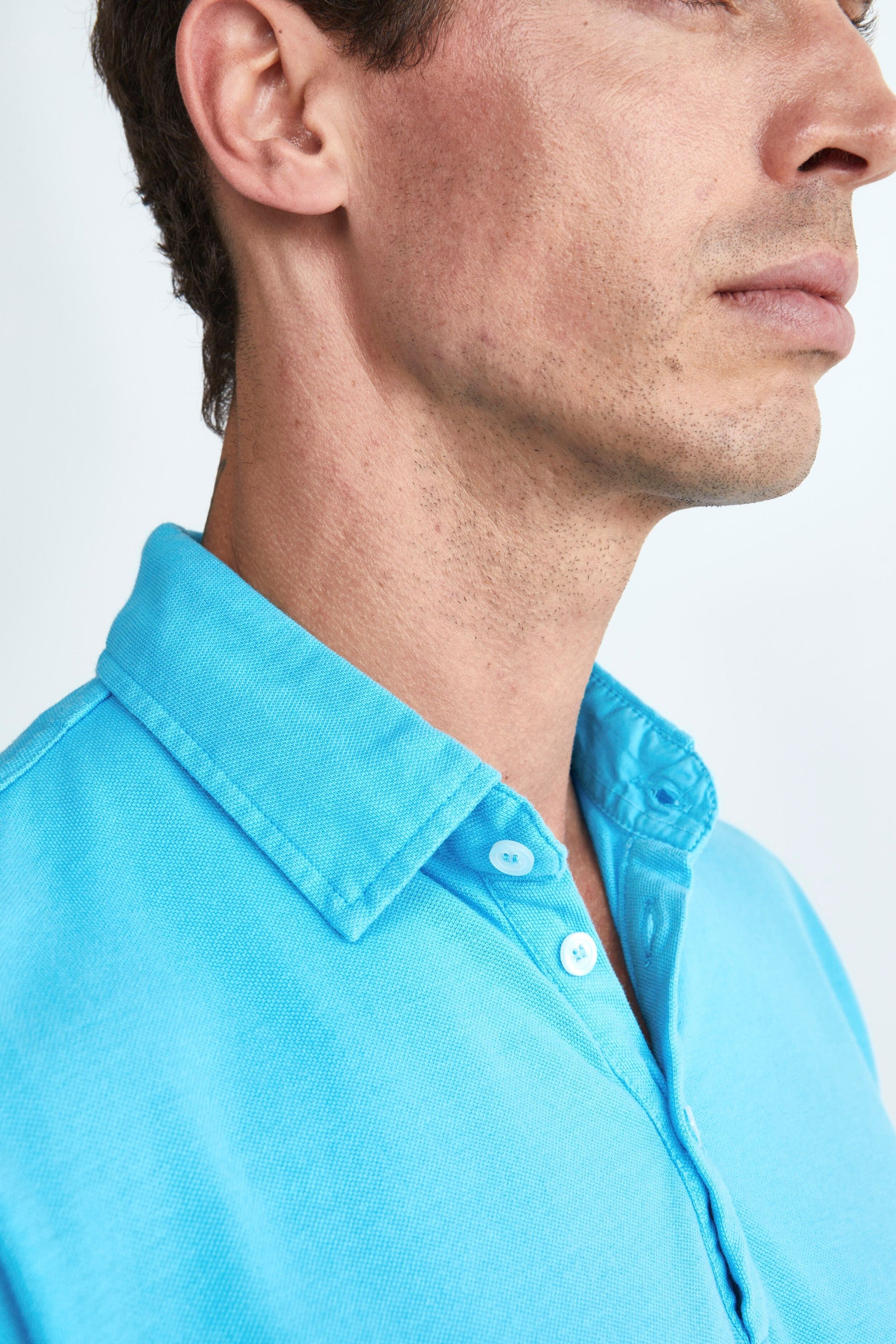 Slim Cotton Polo Shirt - Turquoise