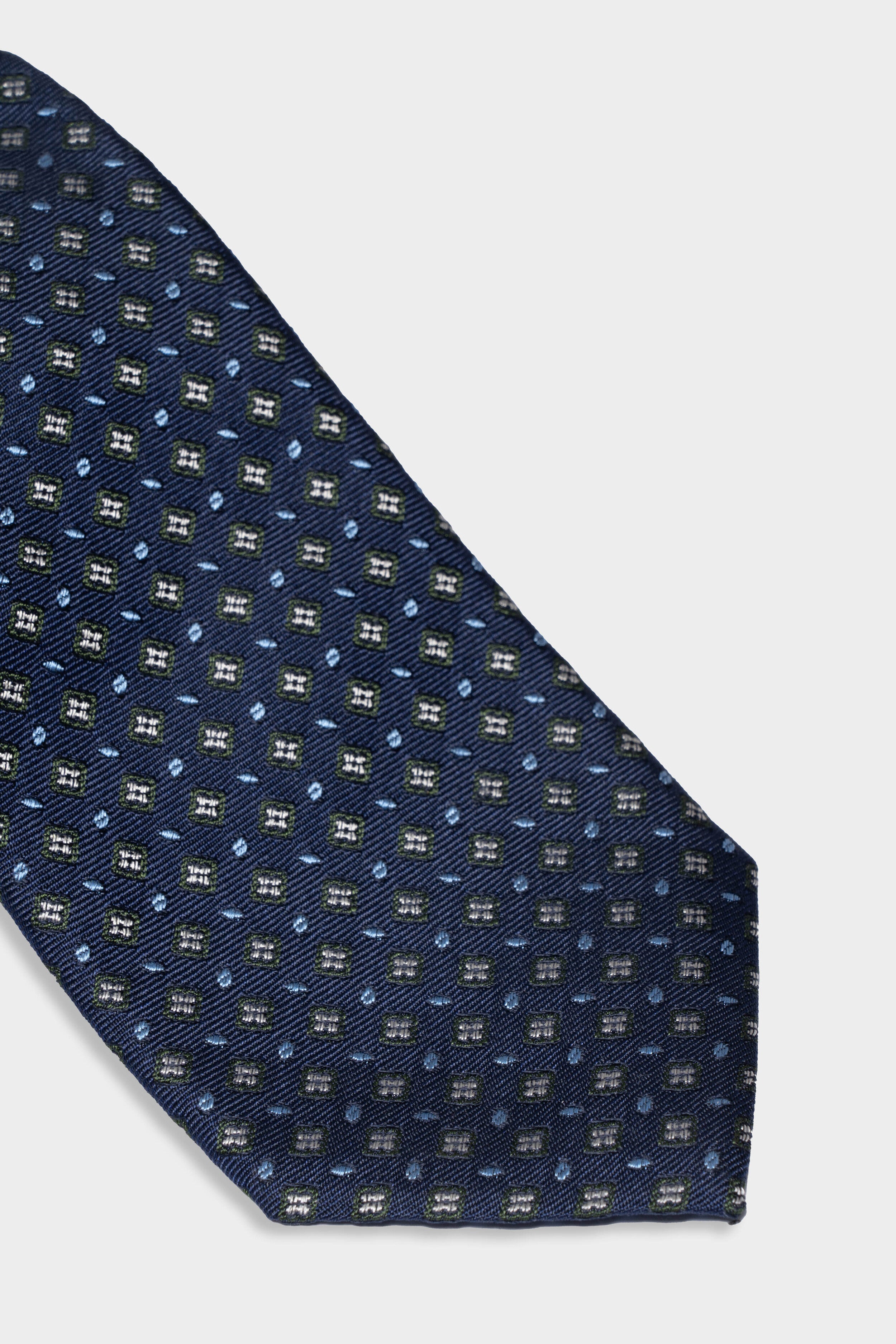 Cravatta in seta da uomo - FANT. BLU/BEIGE