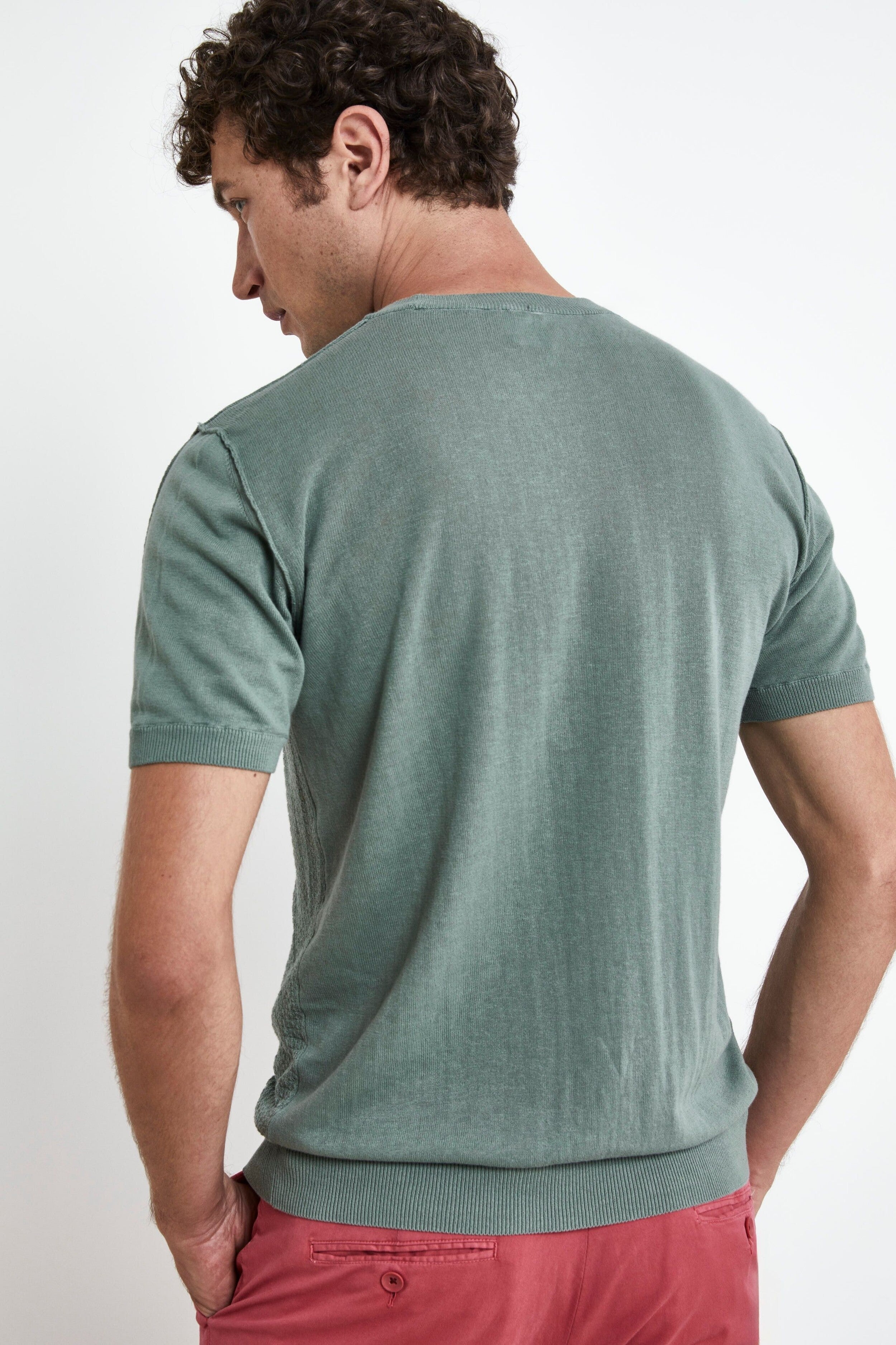 Structured Cotton T-shirt - Military green