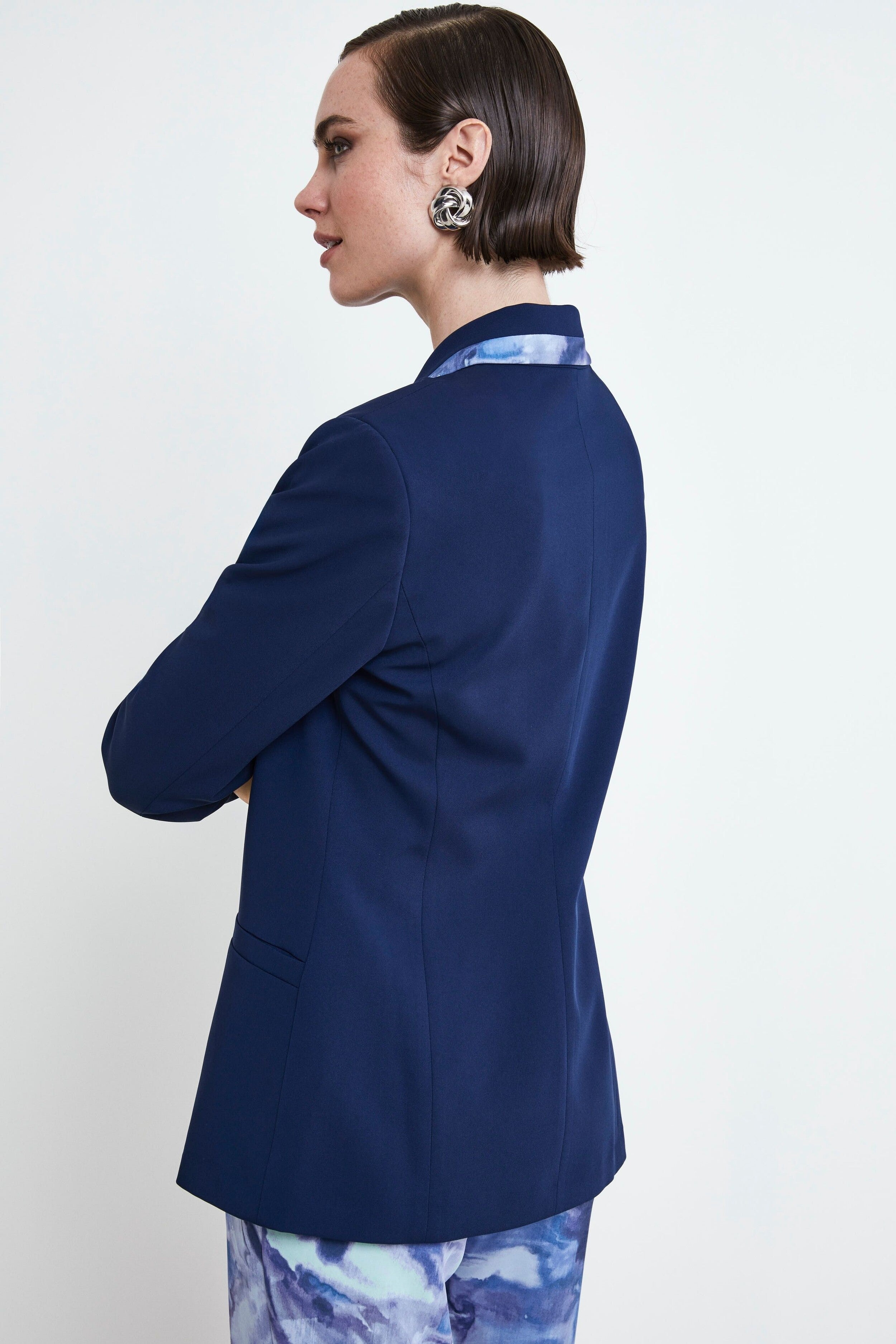 Elegant Jacket with Contrast - DENIM