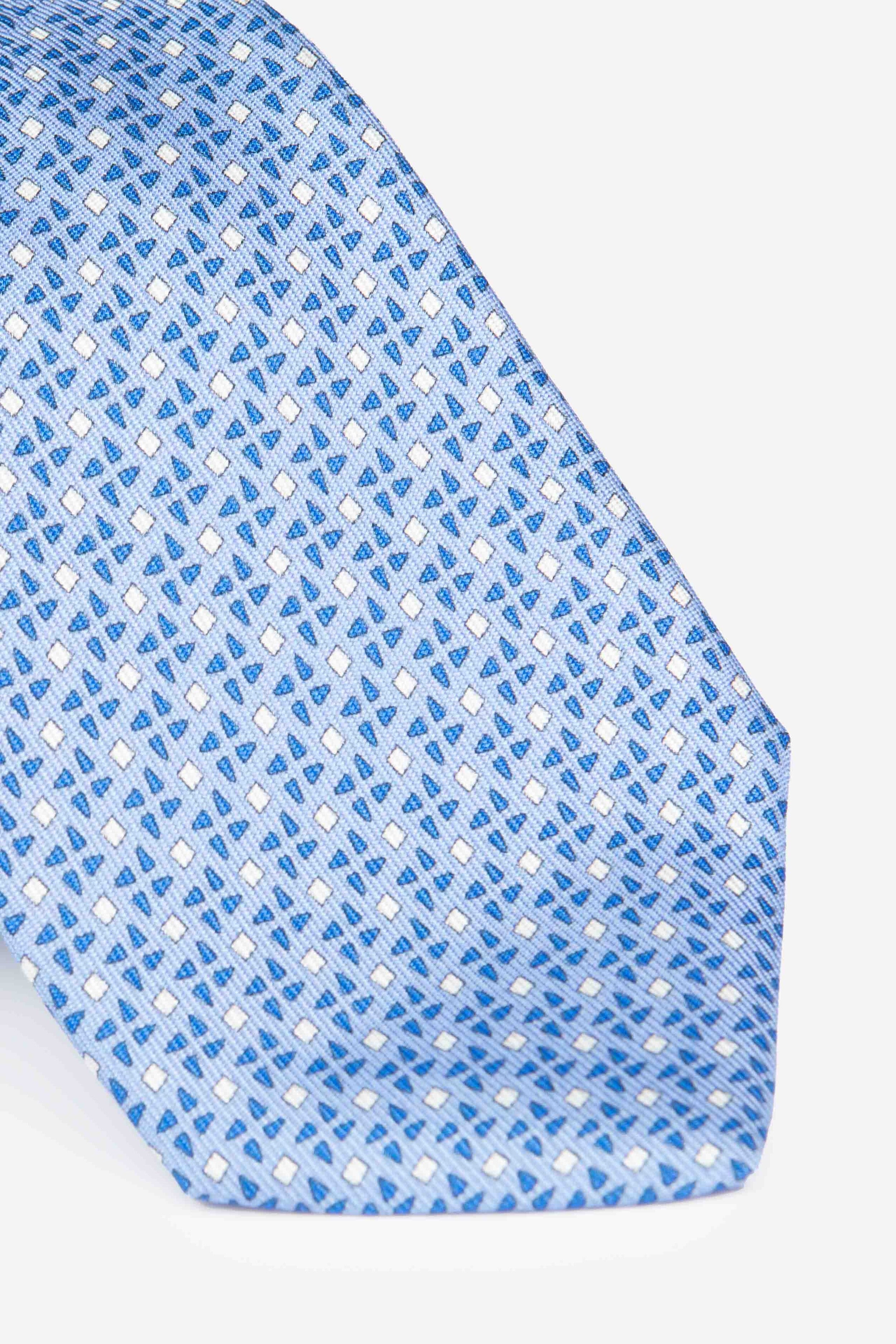 Silk patterned tie - LIGHT BLUE MICRO-EFFECT
