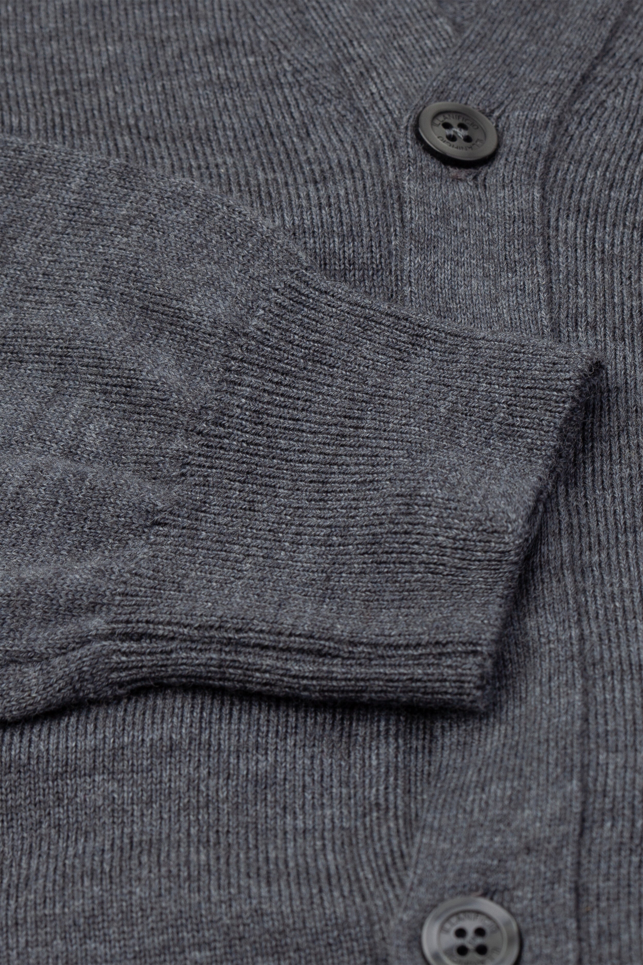 Woollen buttoned cardigan - Charcoal grey