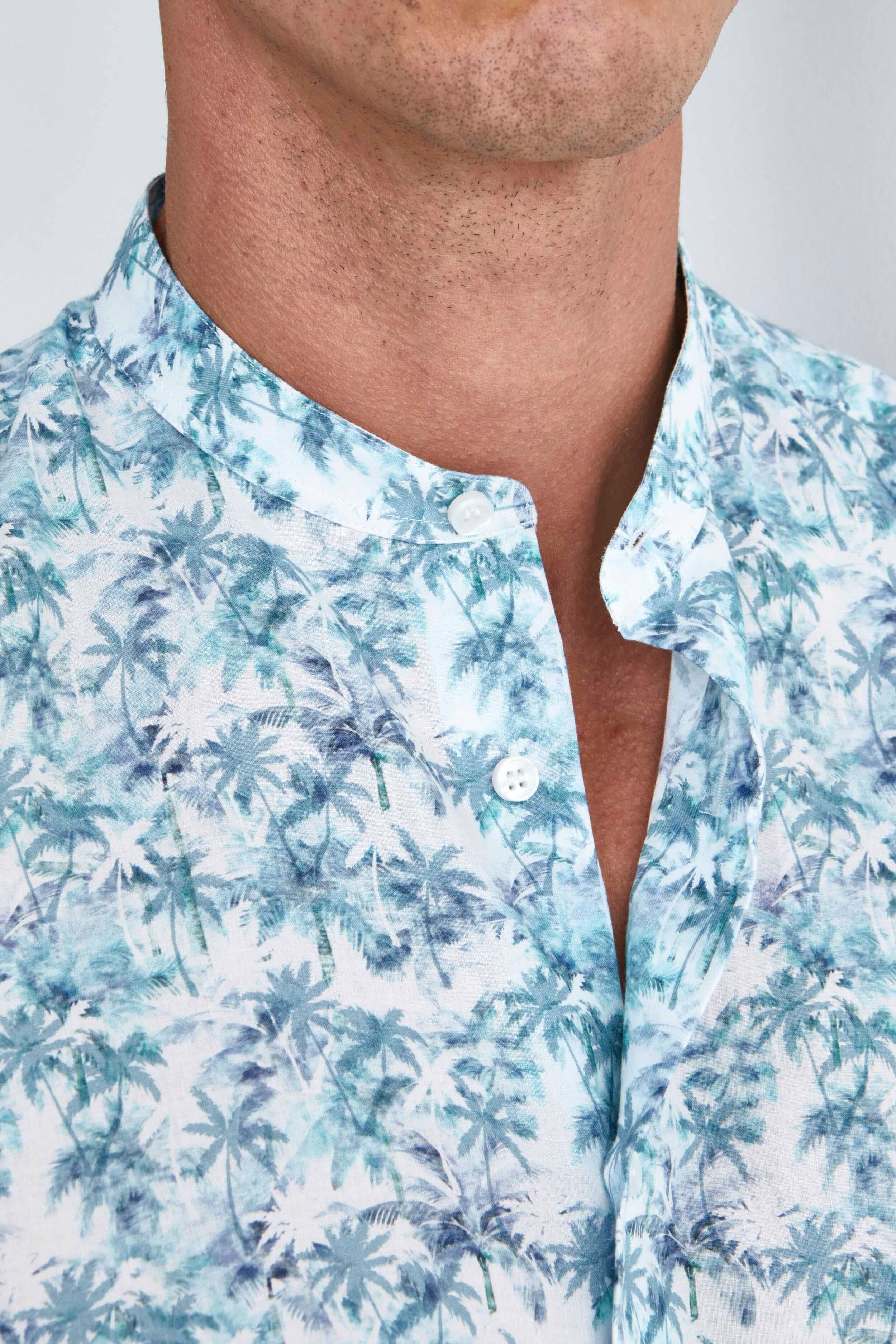 Custom Fit Pattern Shirt - LIGHT BLUE/BLUE PATTERN