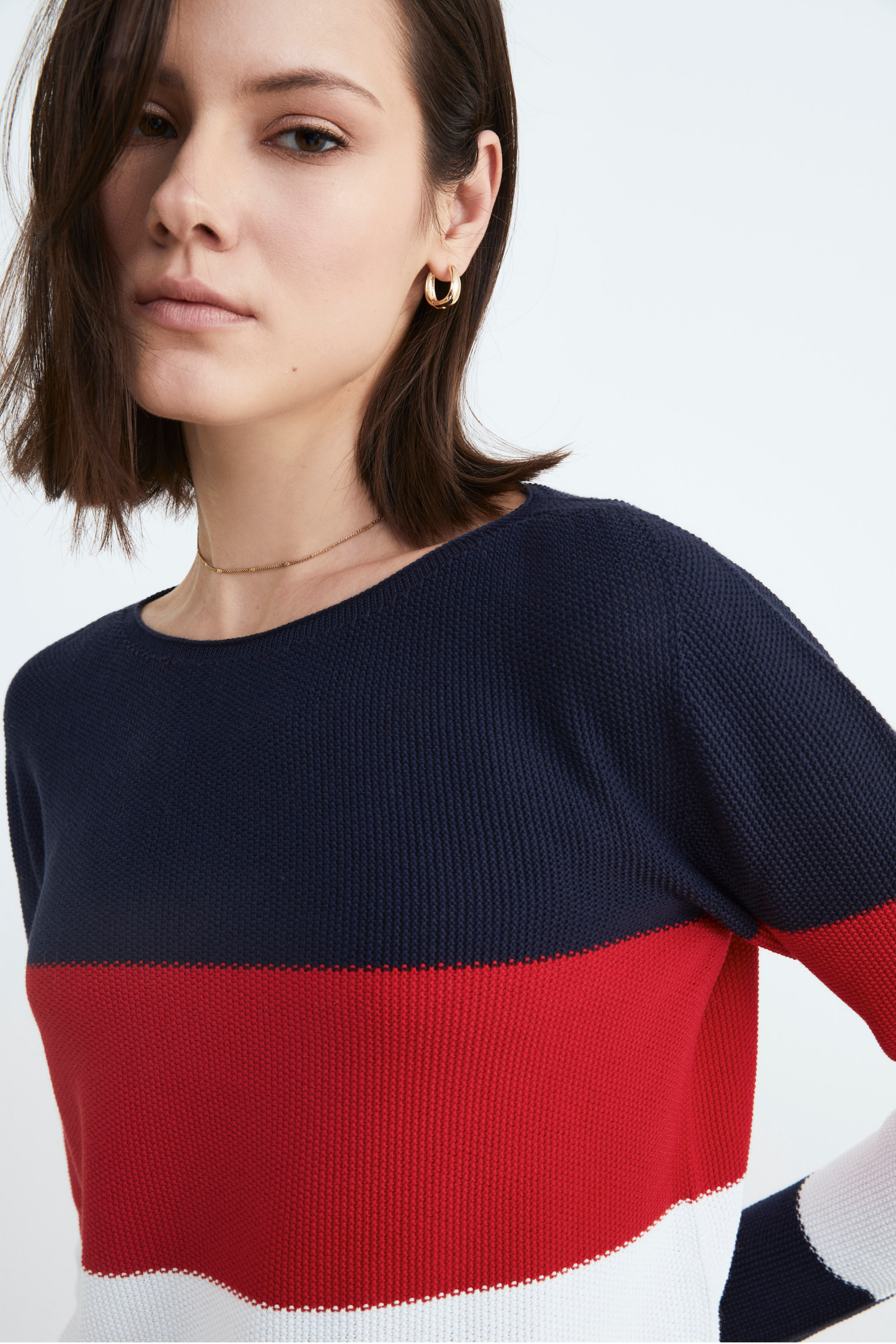 Maglia a righe in cotone - BLU/ROSSO