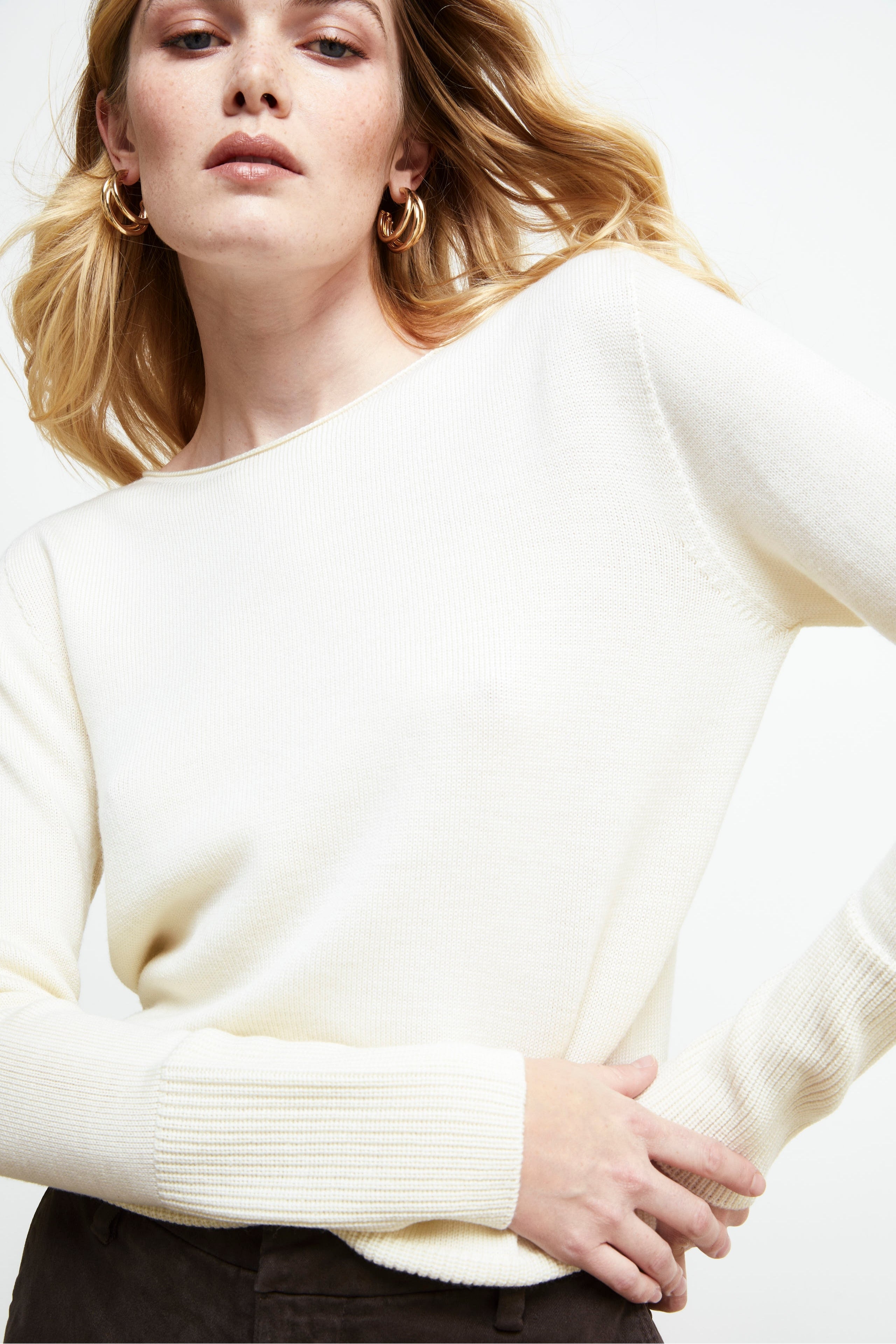 Pullover classico in lana merino - ECRU