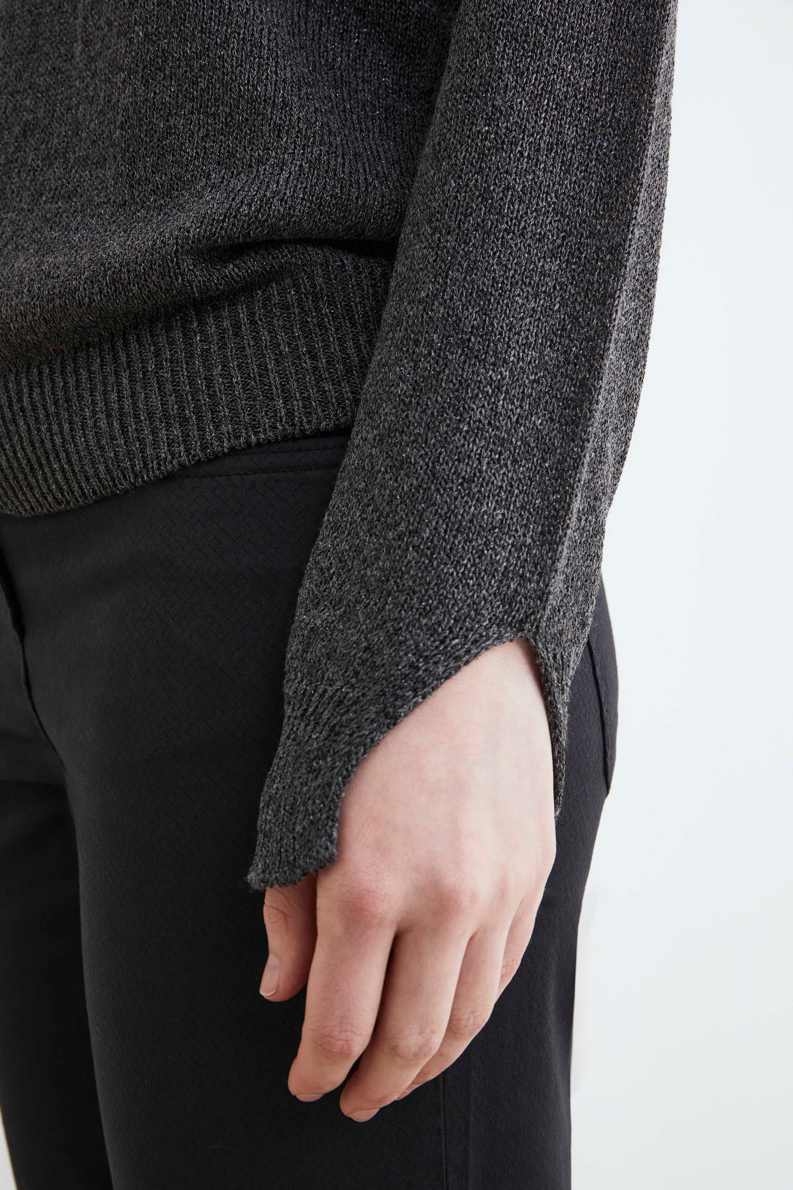 Boat-neck sweater - Lead grey