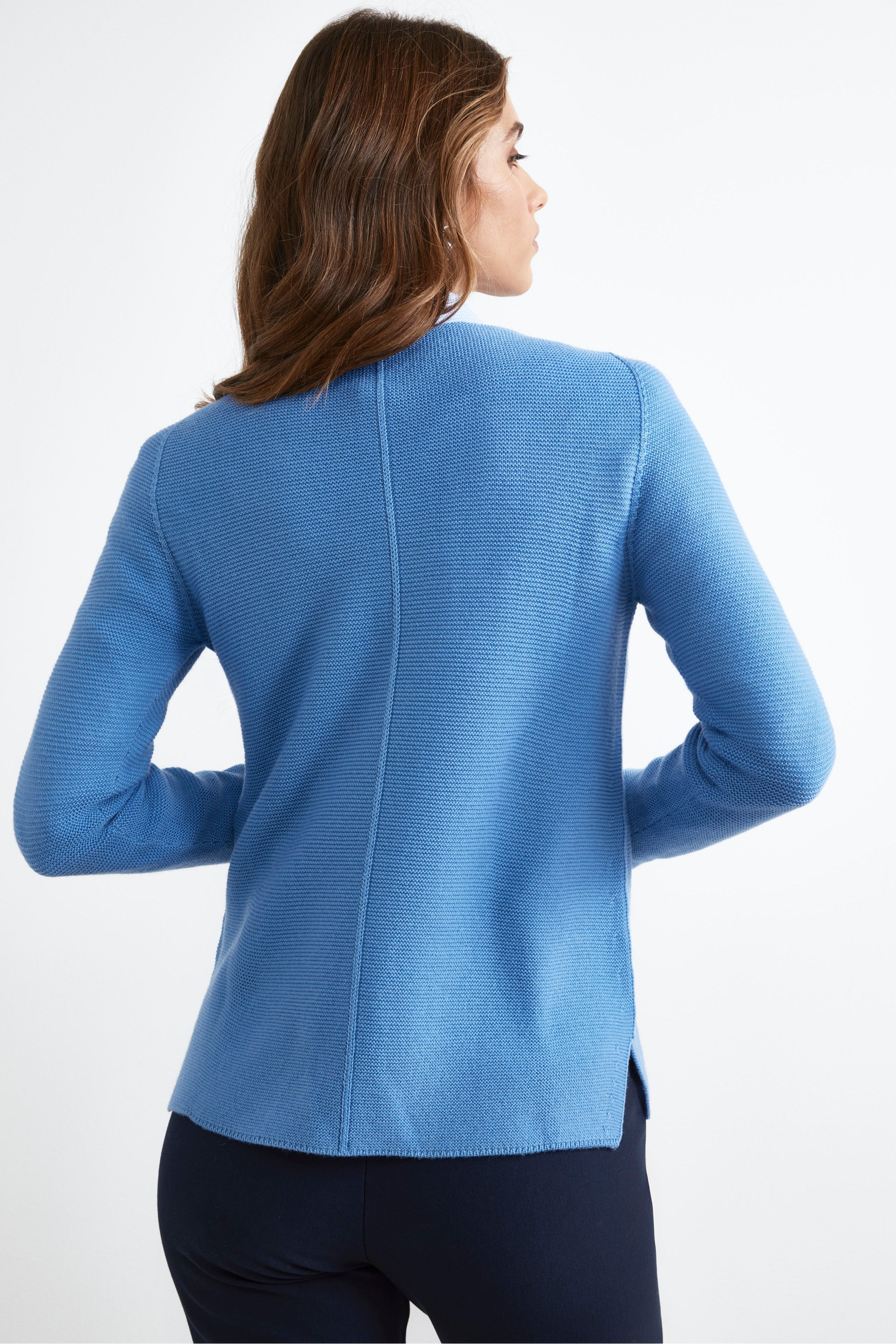 Maglia Barchetta in Lana Merino - CELESTE