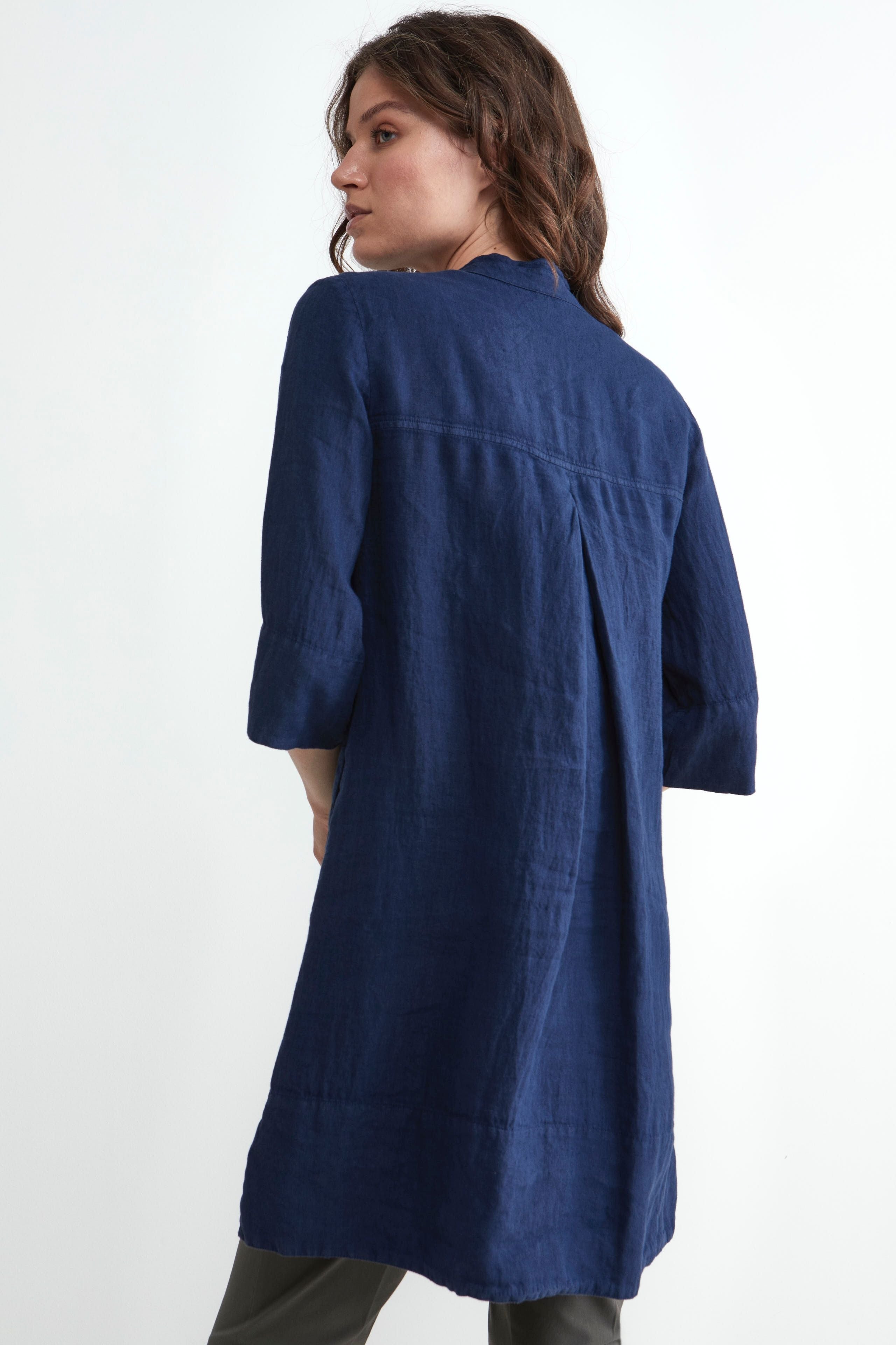 Soft Linen Dress - Blue