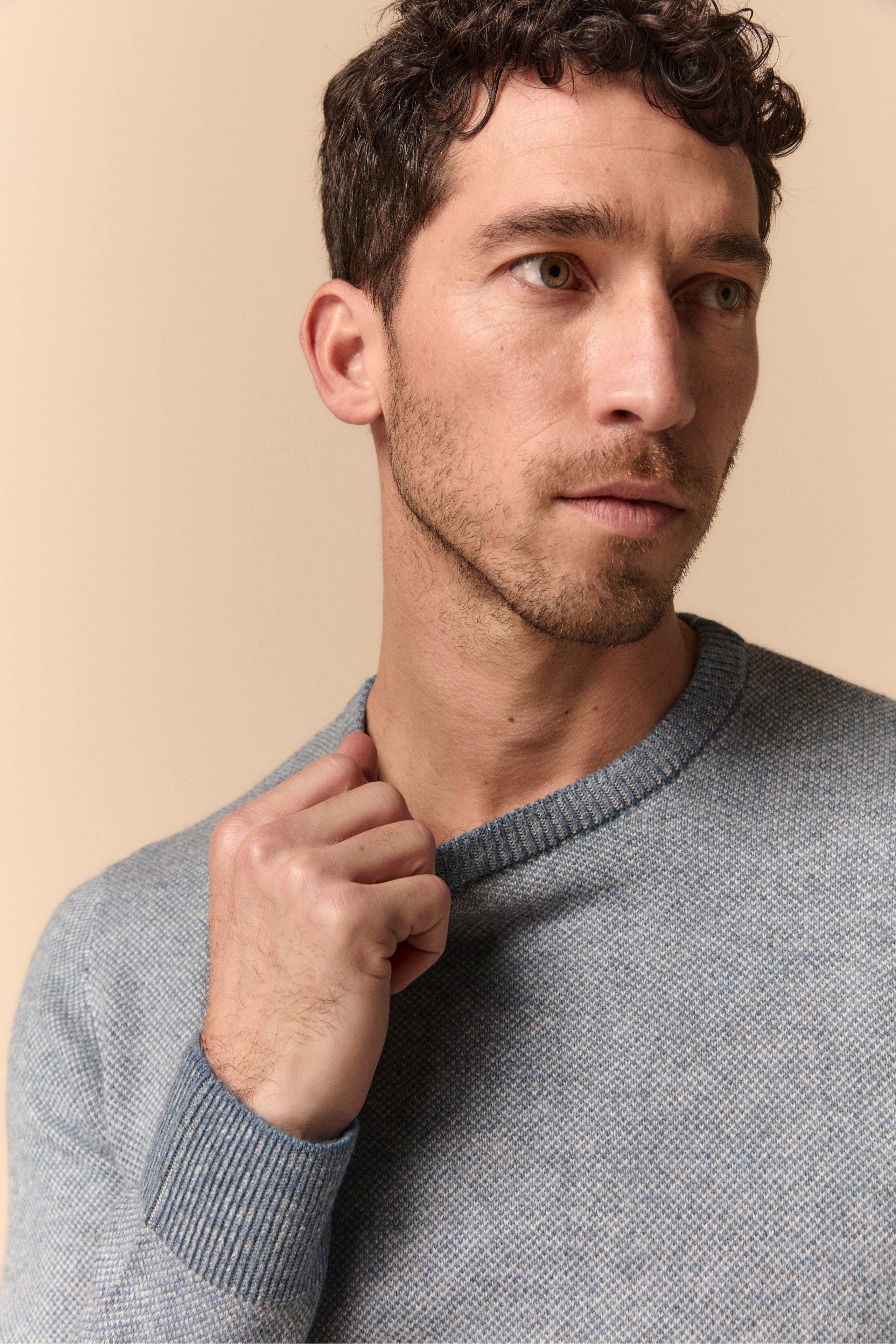 Maglia Girocollo in Lana e Cashmere - AVIO/GRIGIO