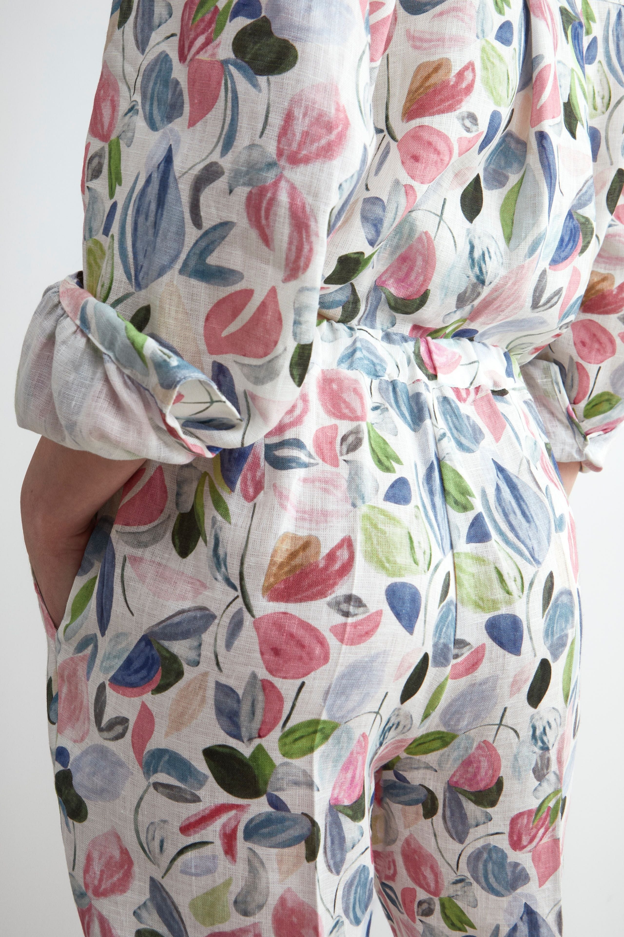 Floral Linen Trousers - PATTERN