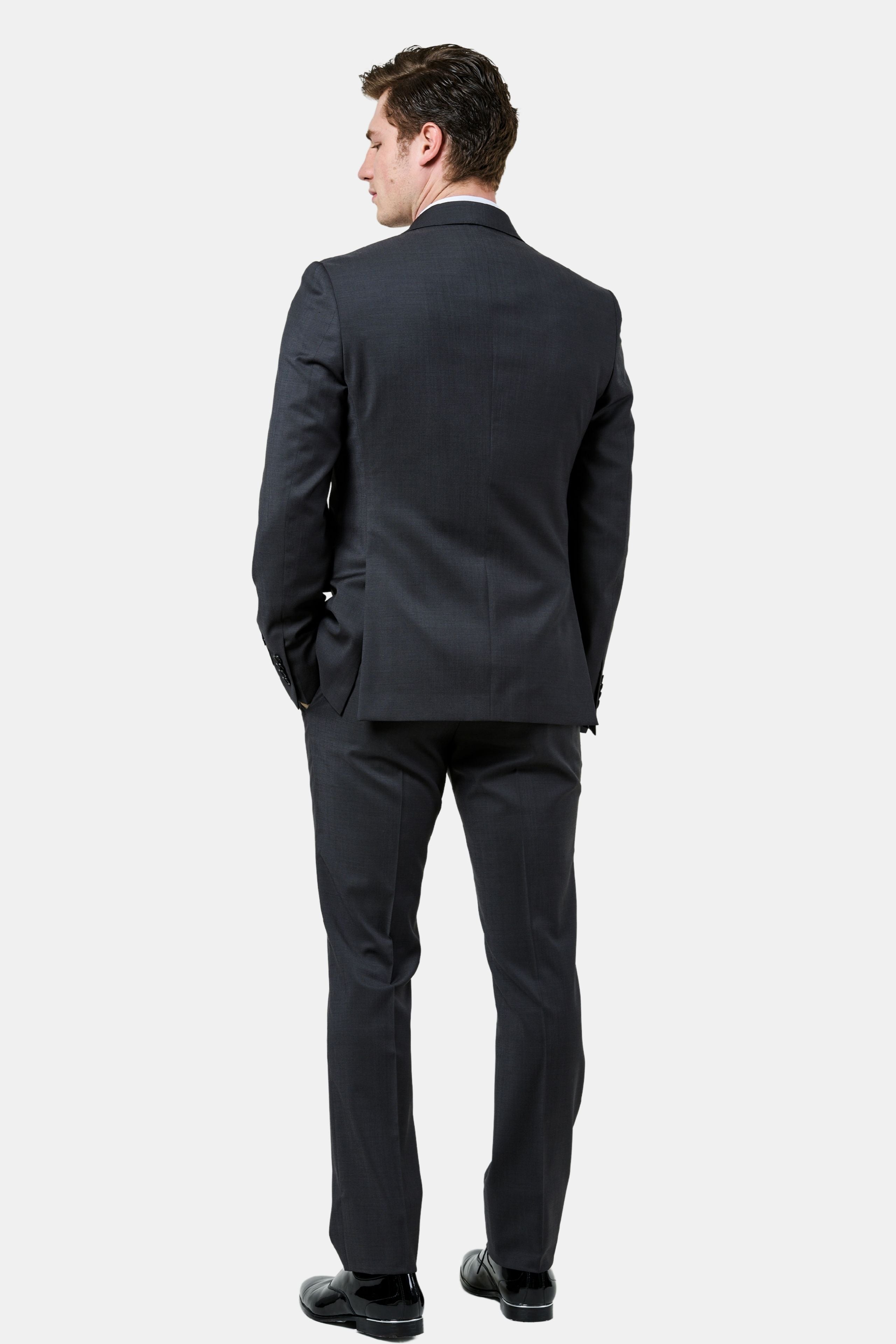 Regular fit grey wool suit - Charcoal grey