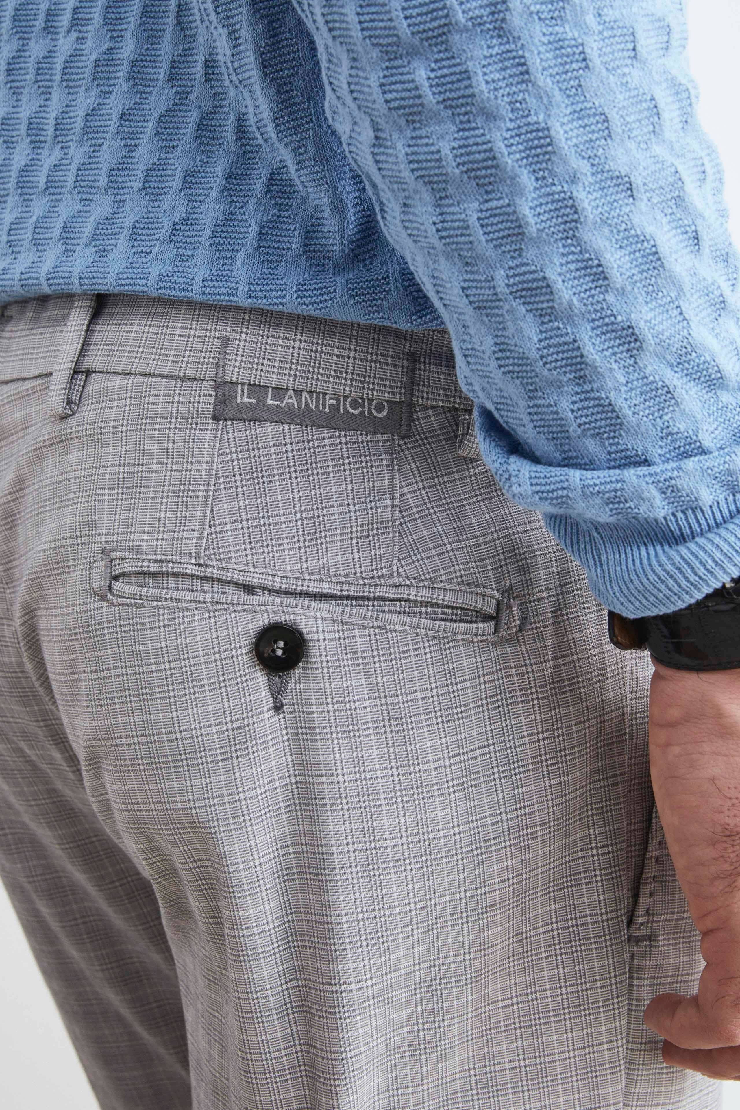 Pantalone microfantasia da uomo - GRIGIO QUADRI