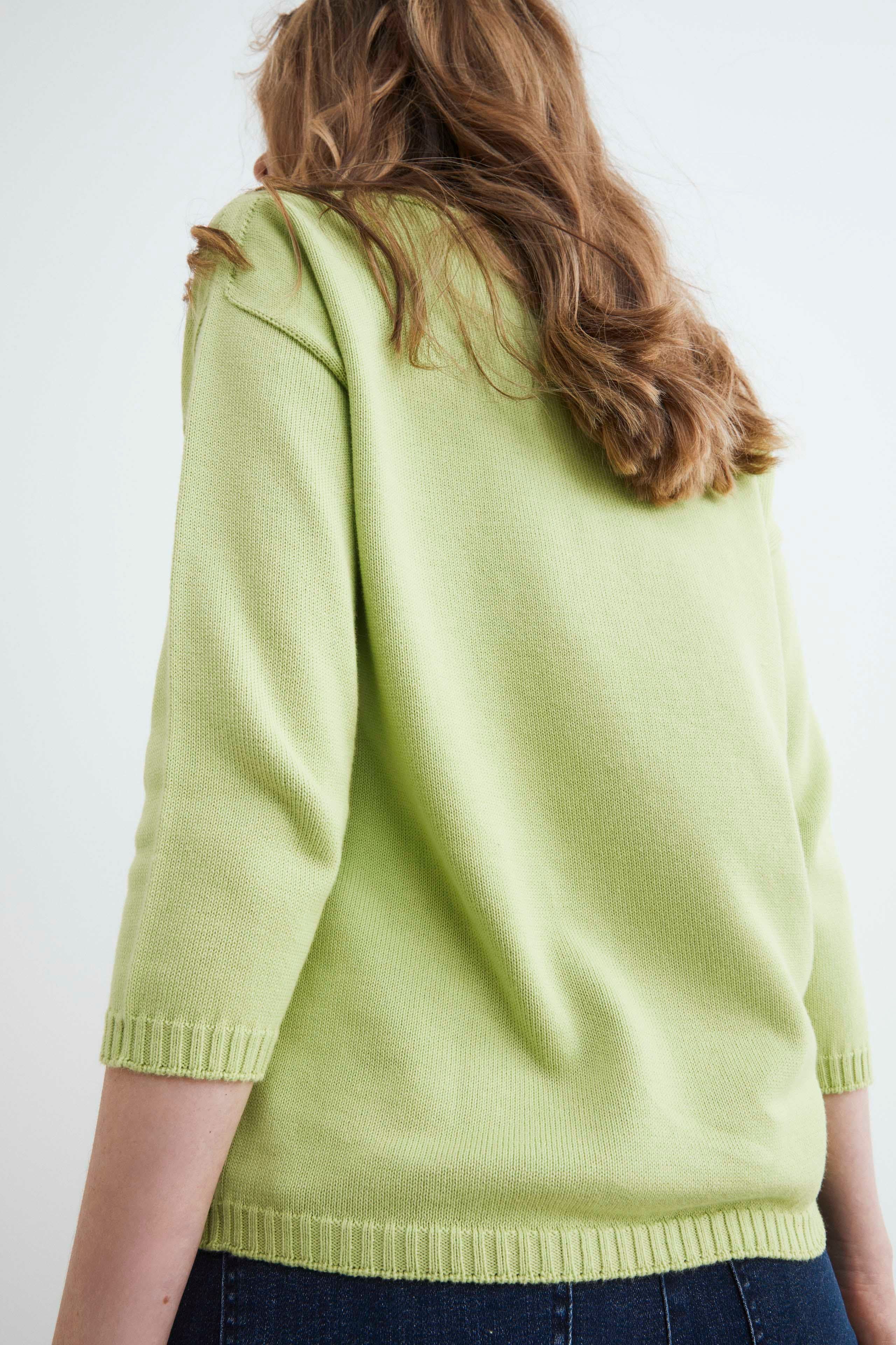 Colored cotton shirt - Vert