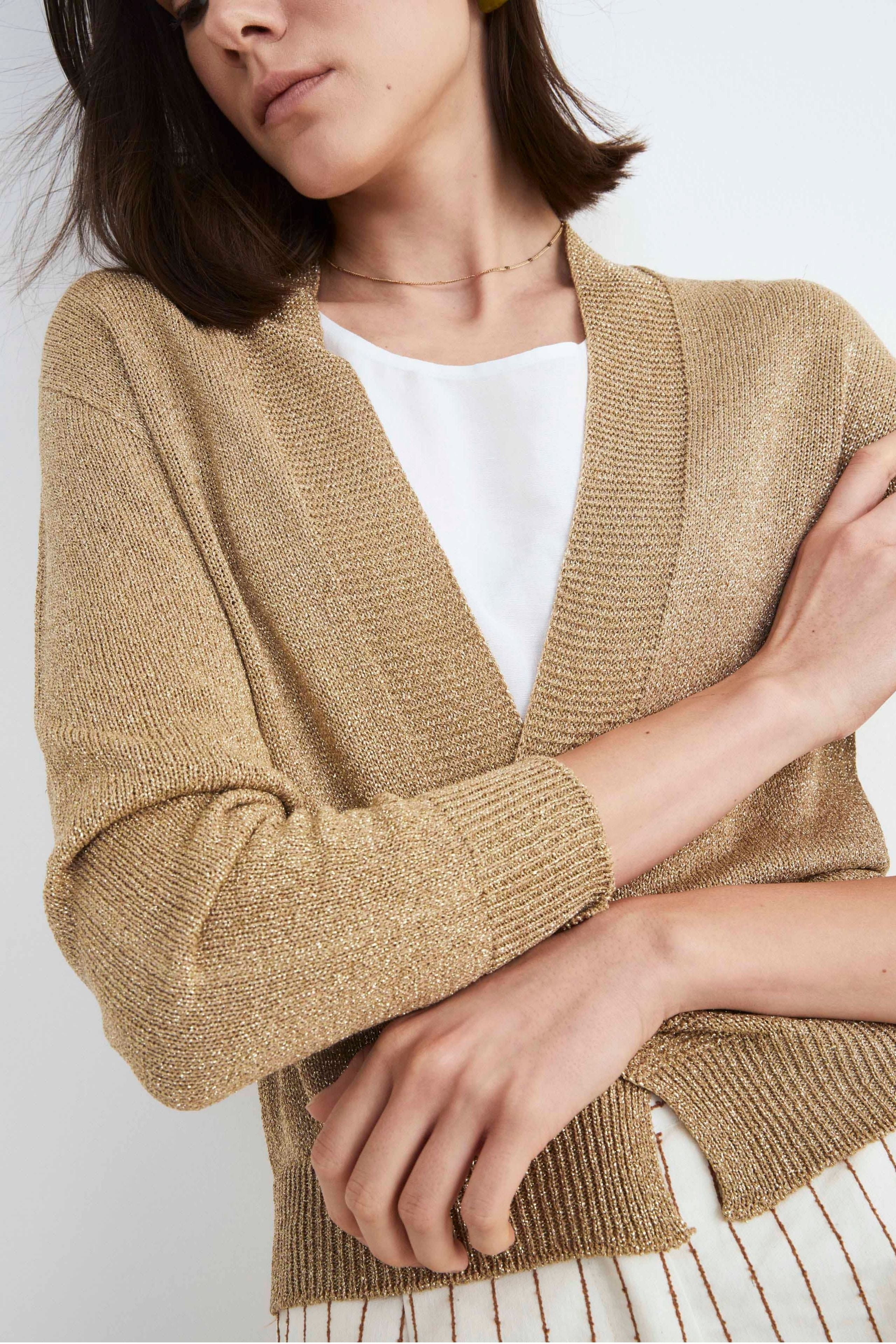 Women’s short cardigan - Gold