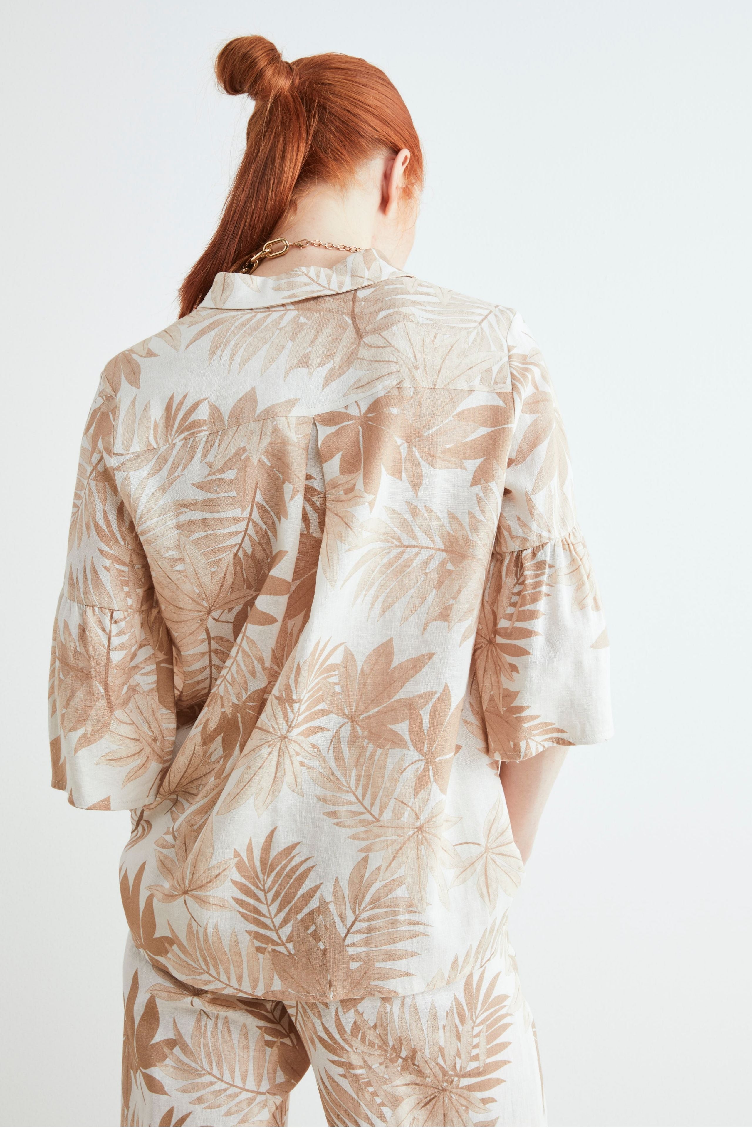 Soft linen shirt - Beige pattern