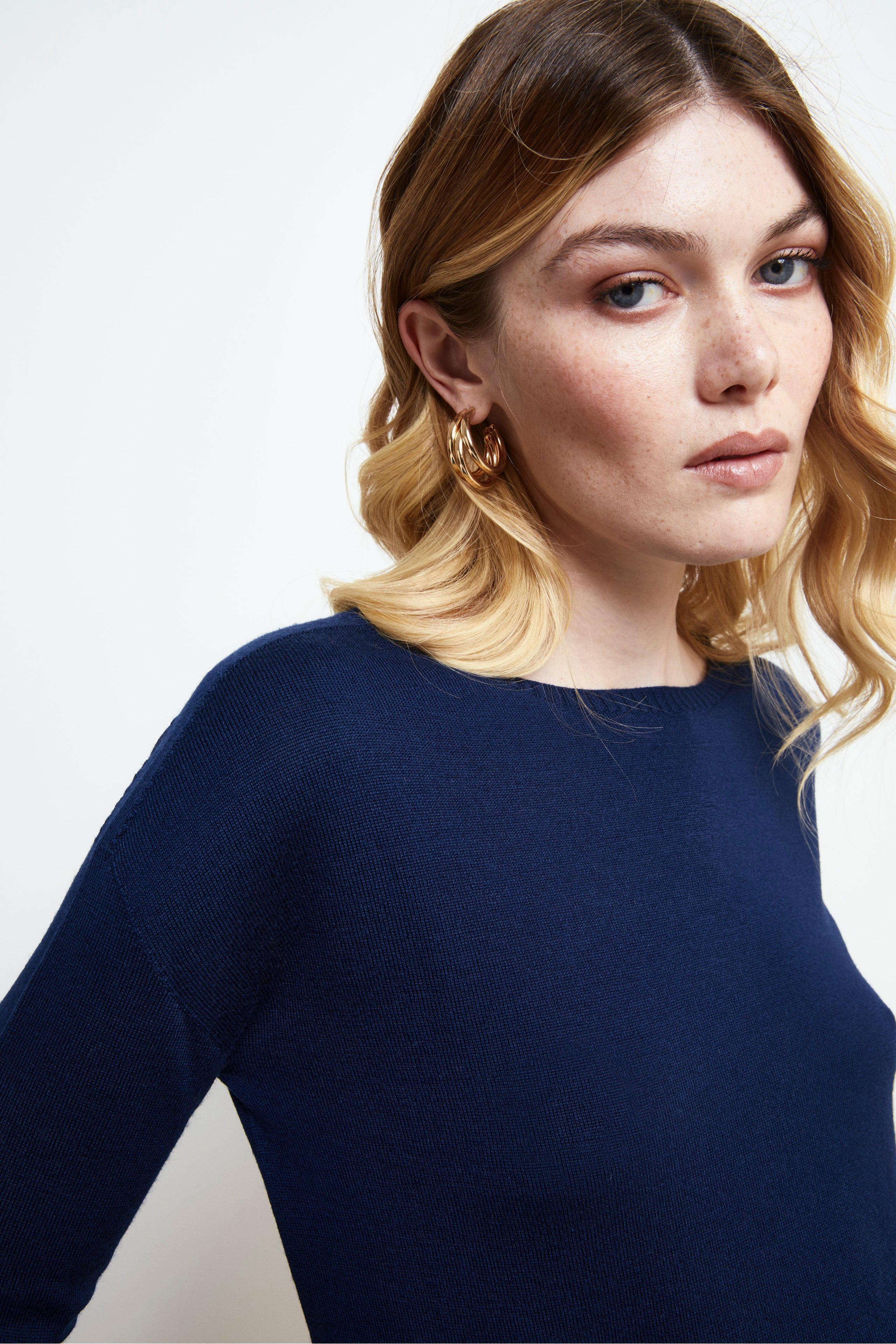 Maglia Barchetta Over in Lana Merino - NAVY