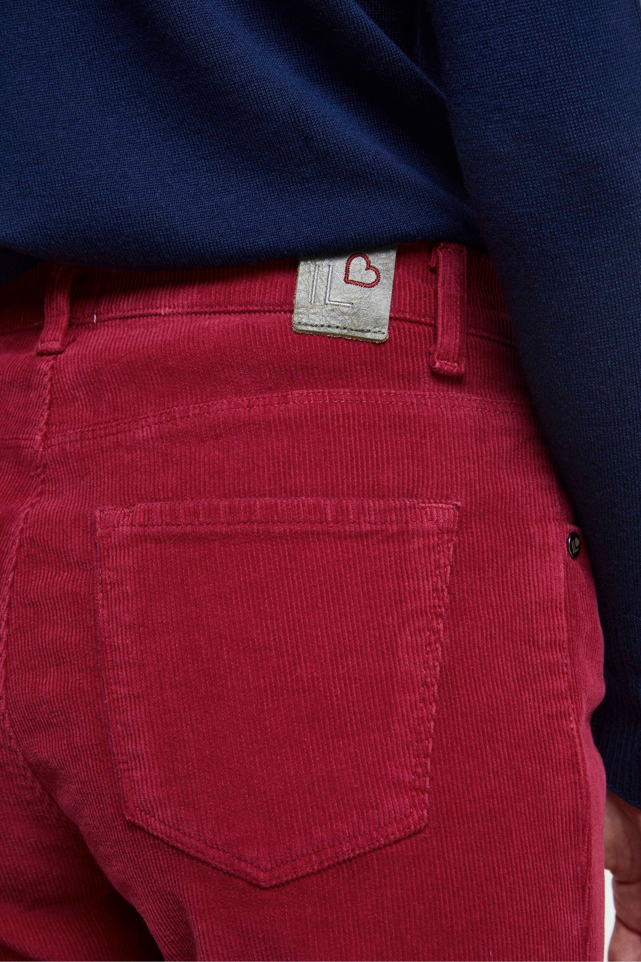 Five-Pocket Corduroy Trousers - Burgundy