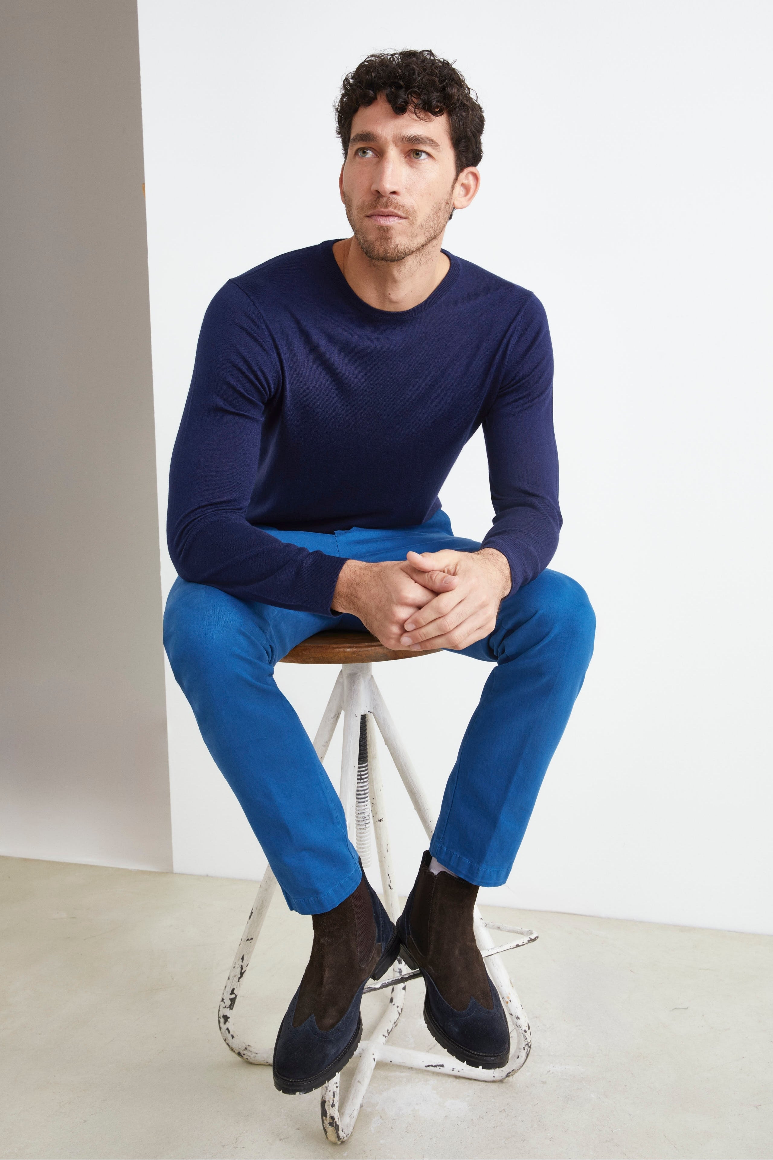 Maglia extrafine in seta e cashmere - BLU NOTTE