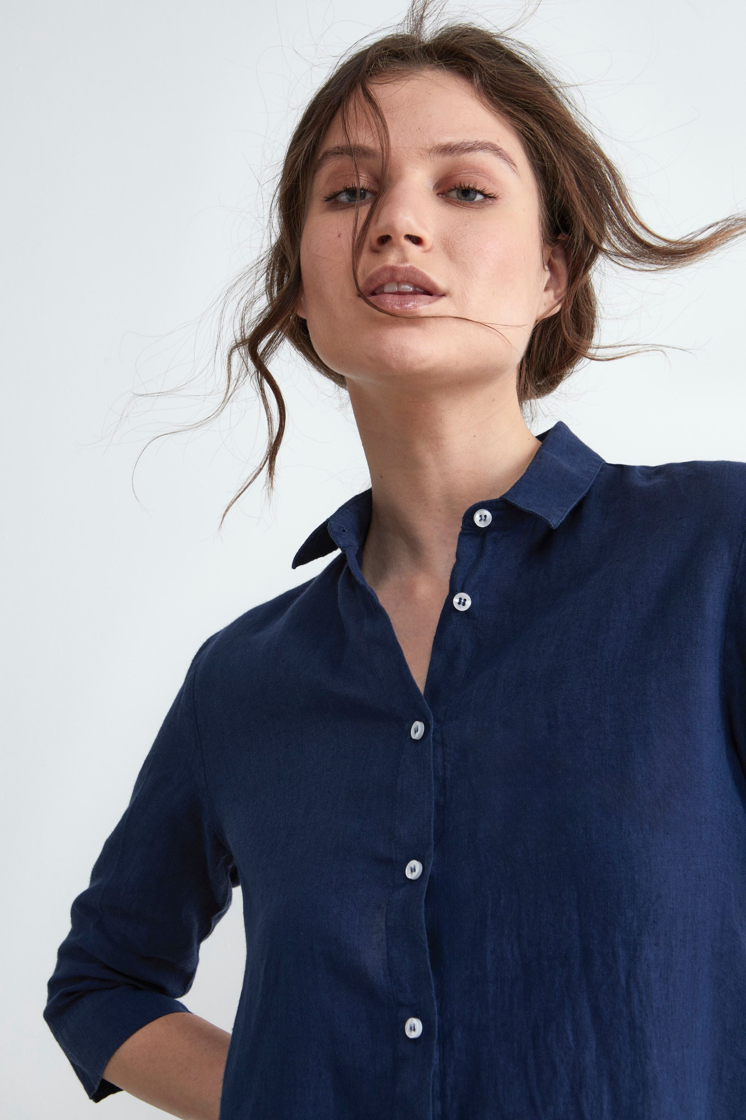 Regular Linen Shirt - Blue