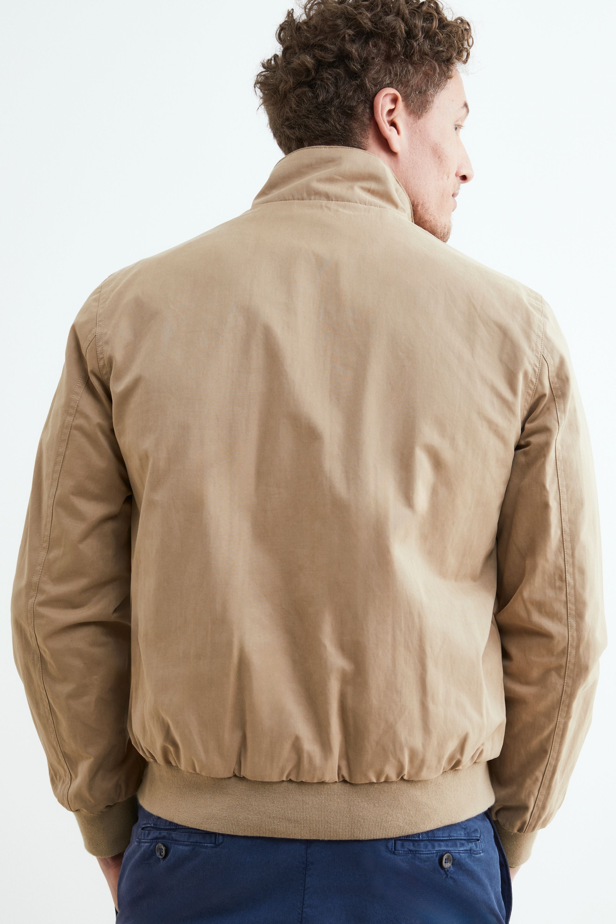 Lightweight hoodless jacket - CAMEL