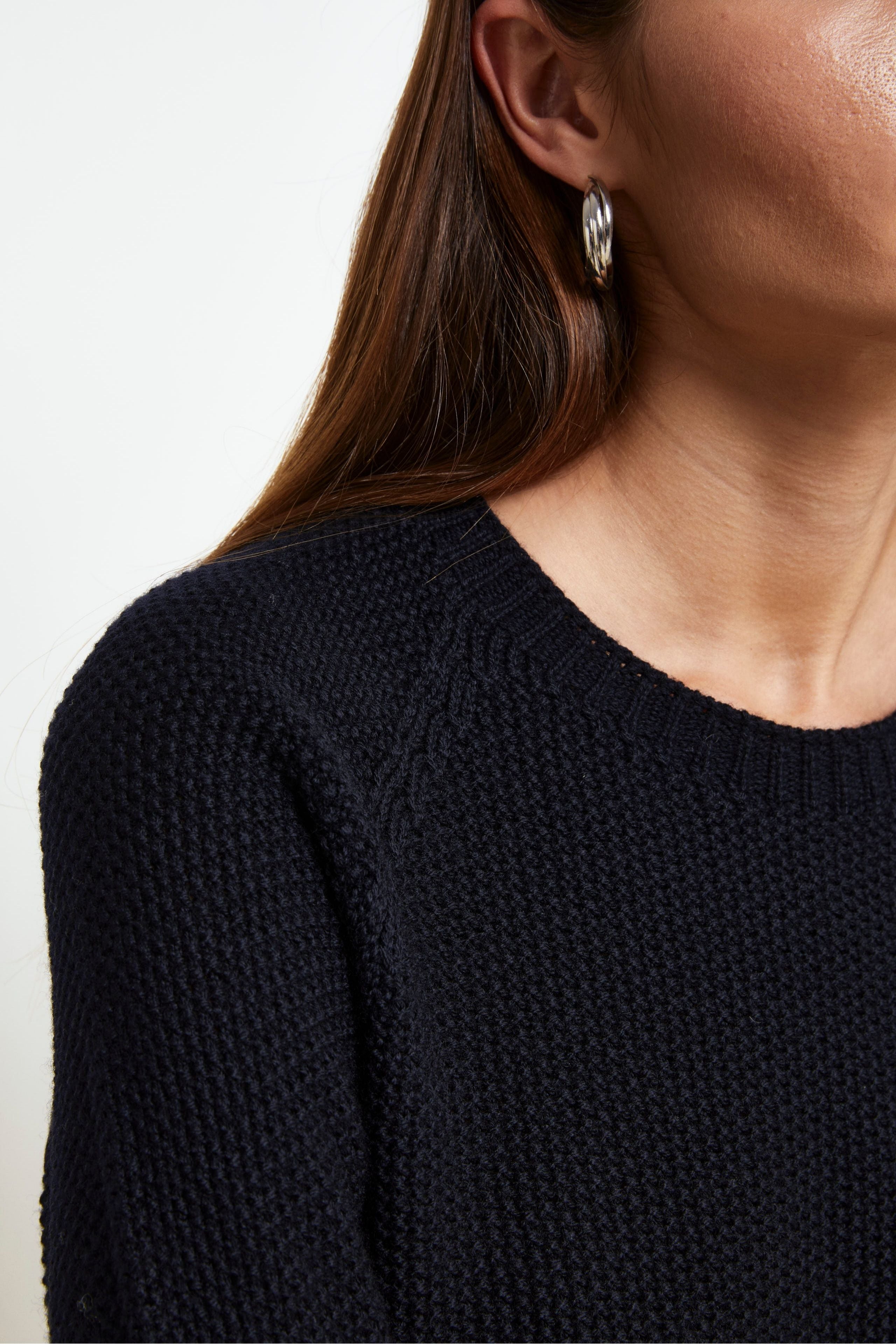 Maglia Girocollo in lana merino - NERO