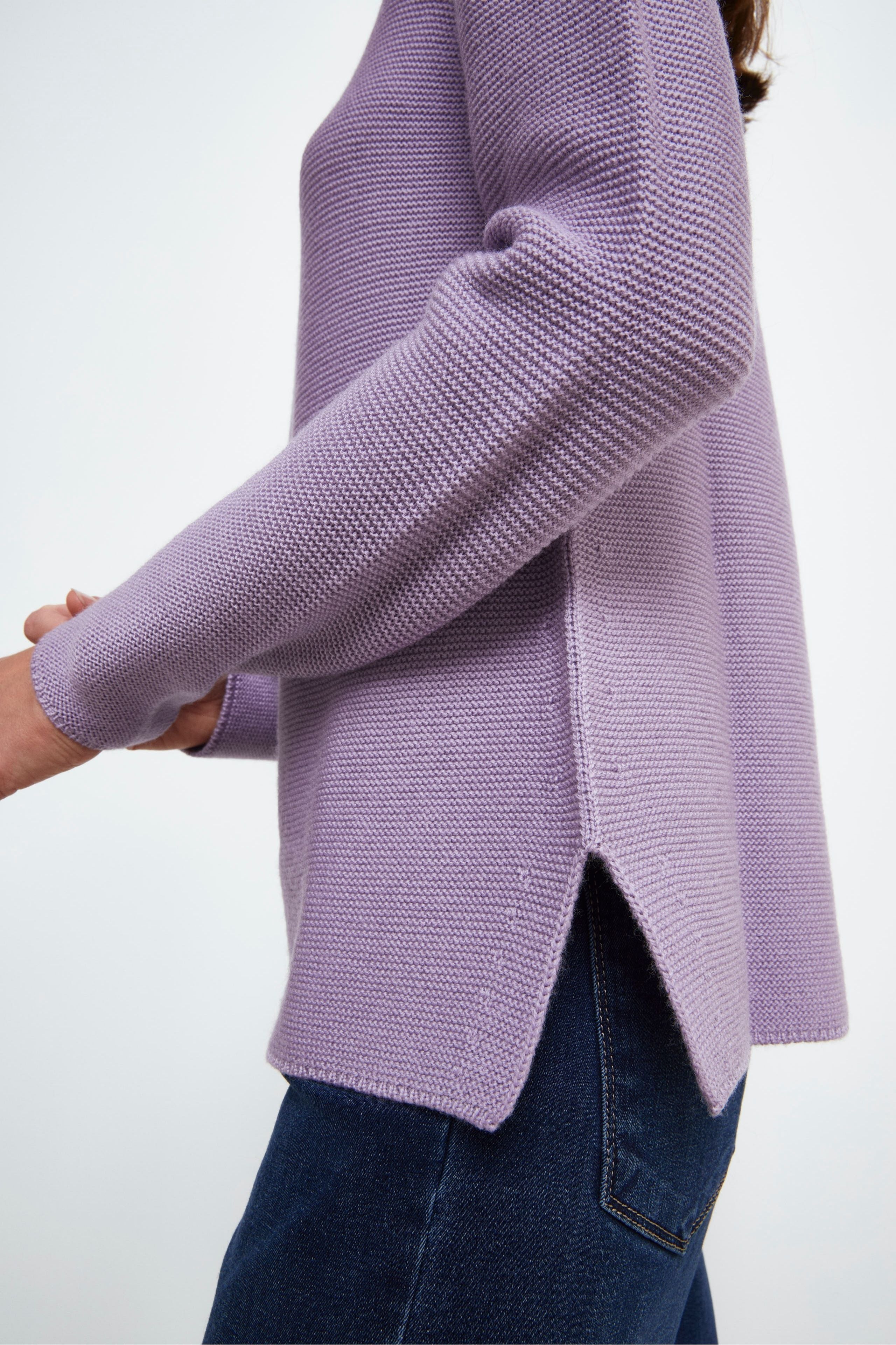 Maglia Barchetta in Lana Merino - LAVANDA