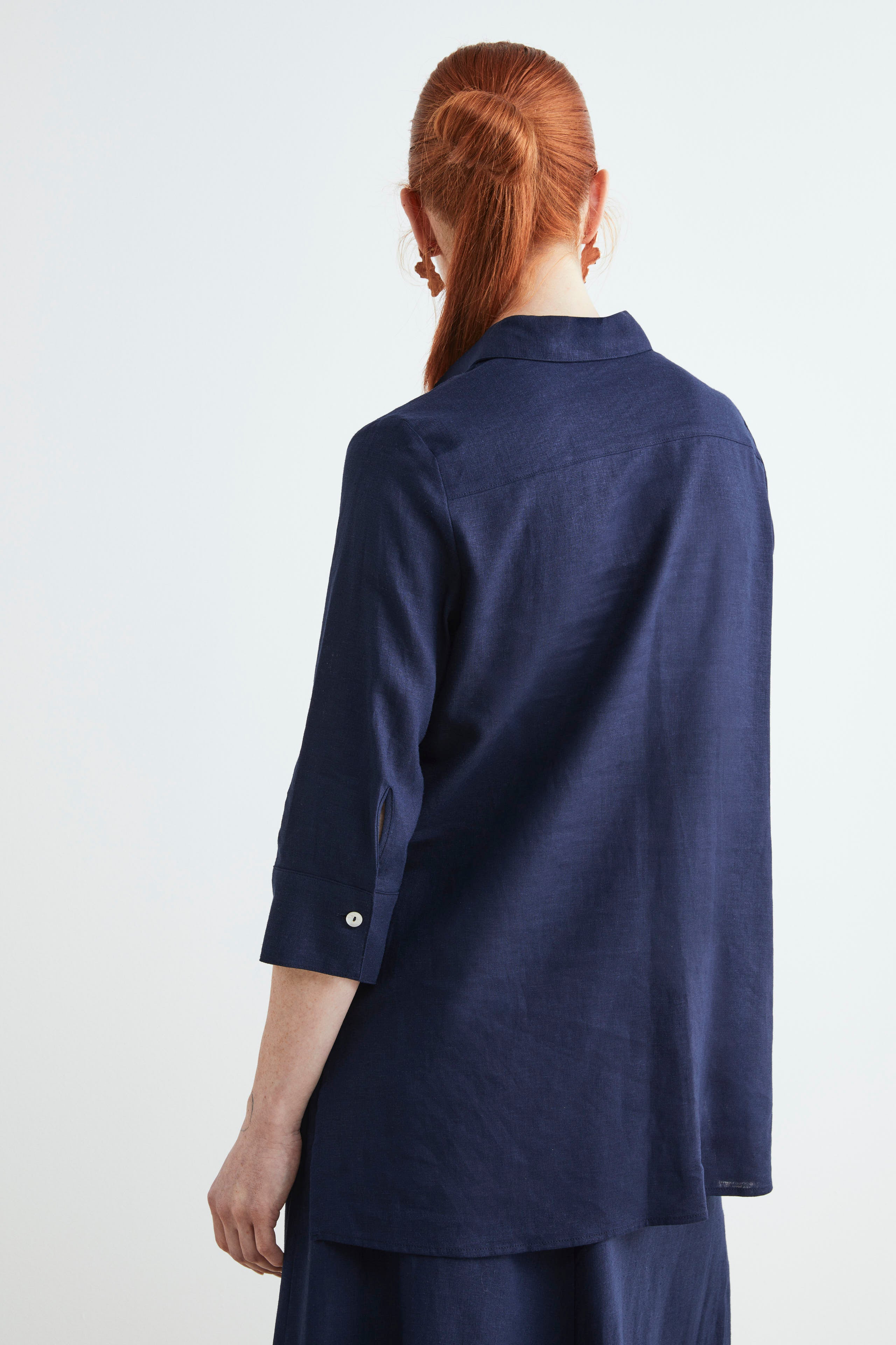 Fluid linen shirt - Blue