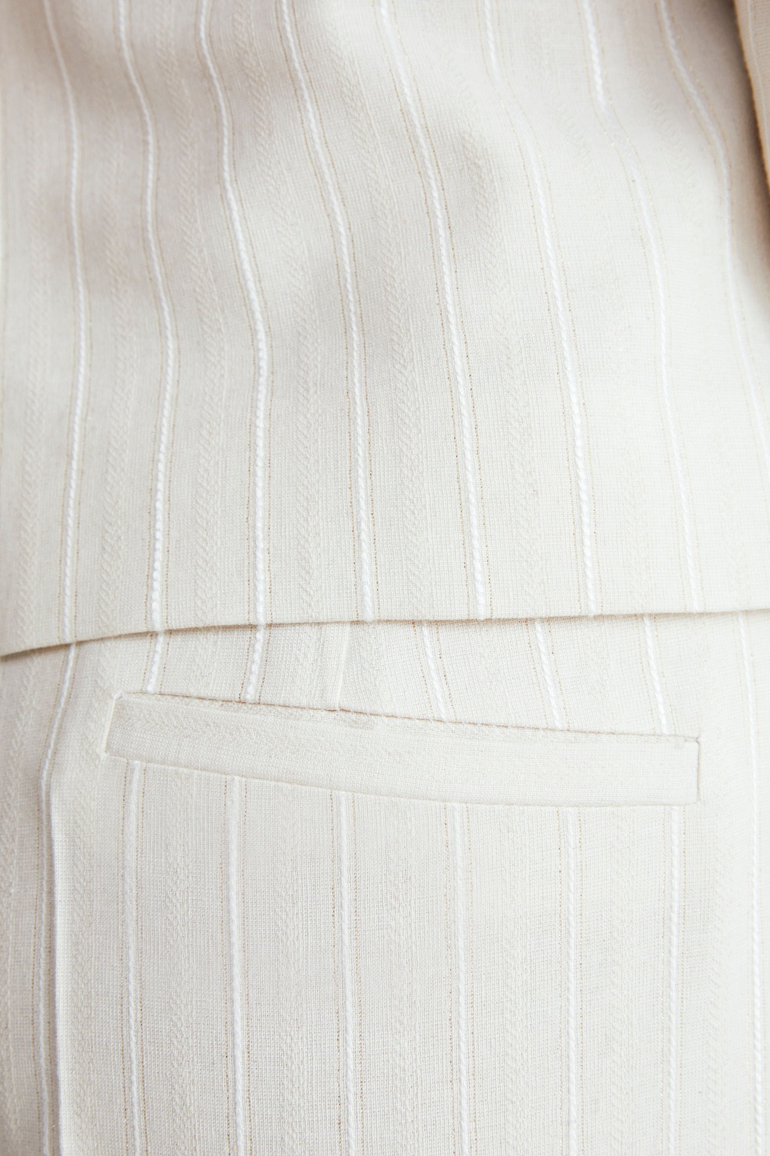 Pinstripe trousers in lurex - Sand brown