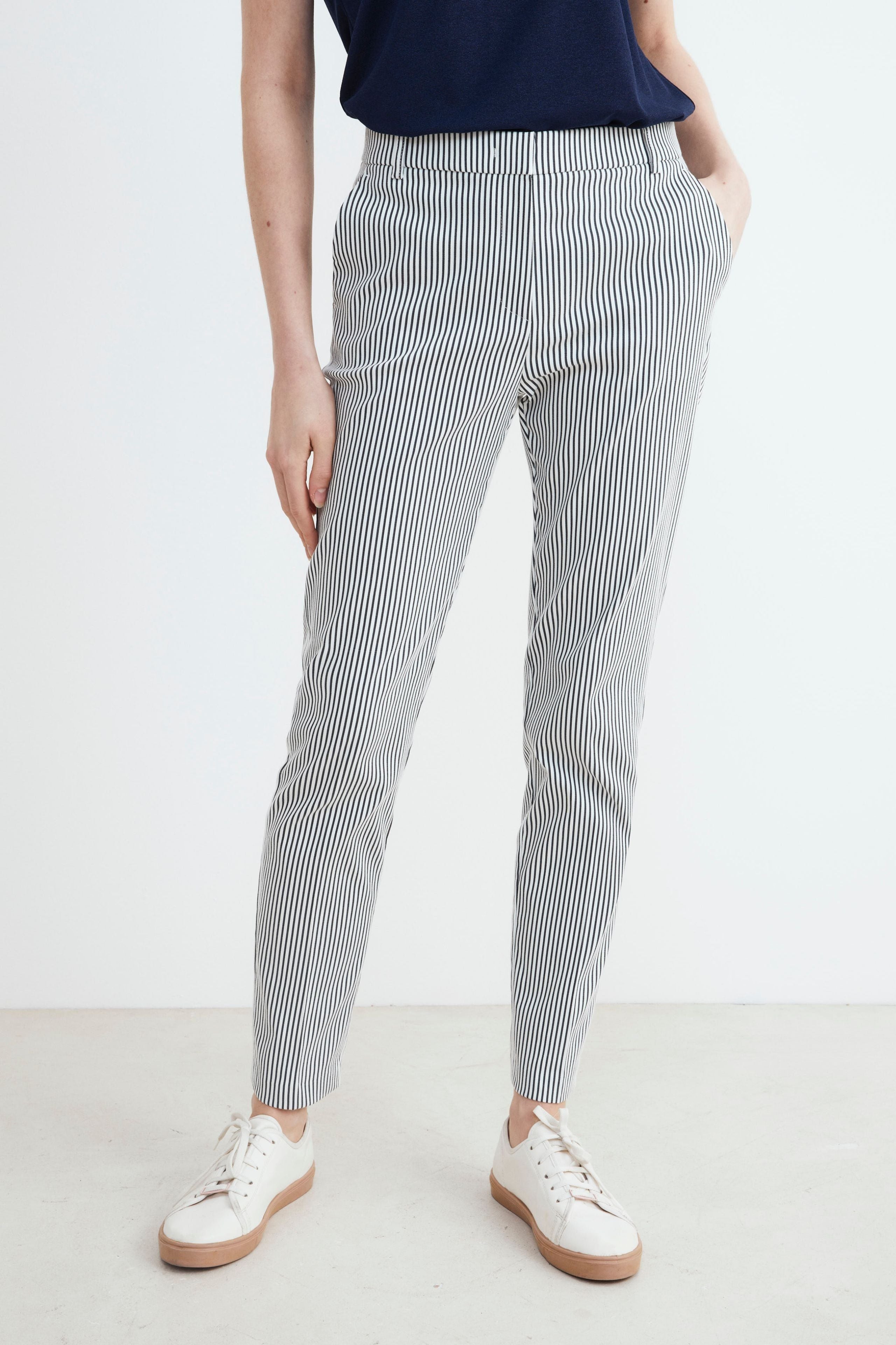 Striped pinstripe pants - Blue stripe