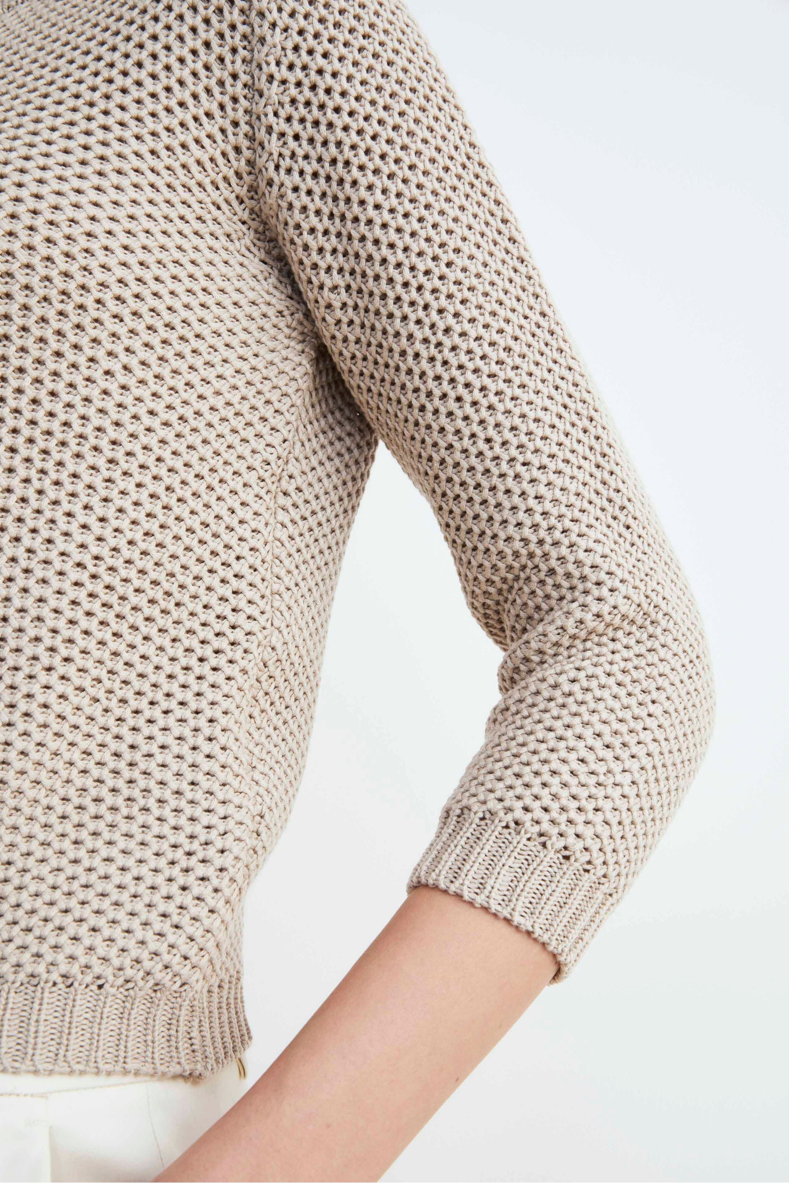 Women’s perforated cardigan - BEIGE