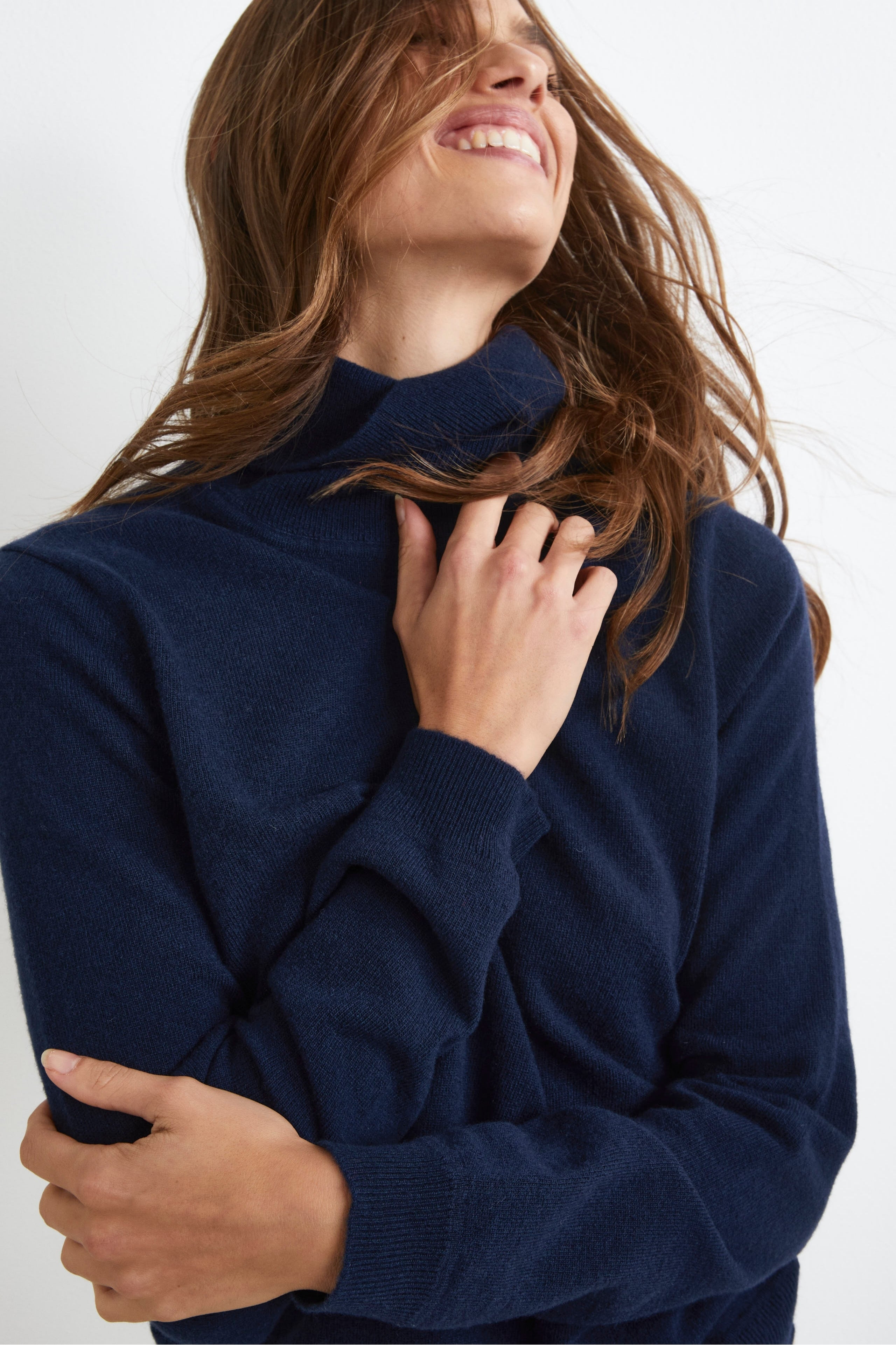 Dolcevita in lana e cashmere - BLU