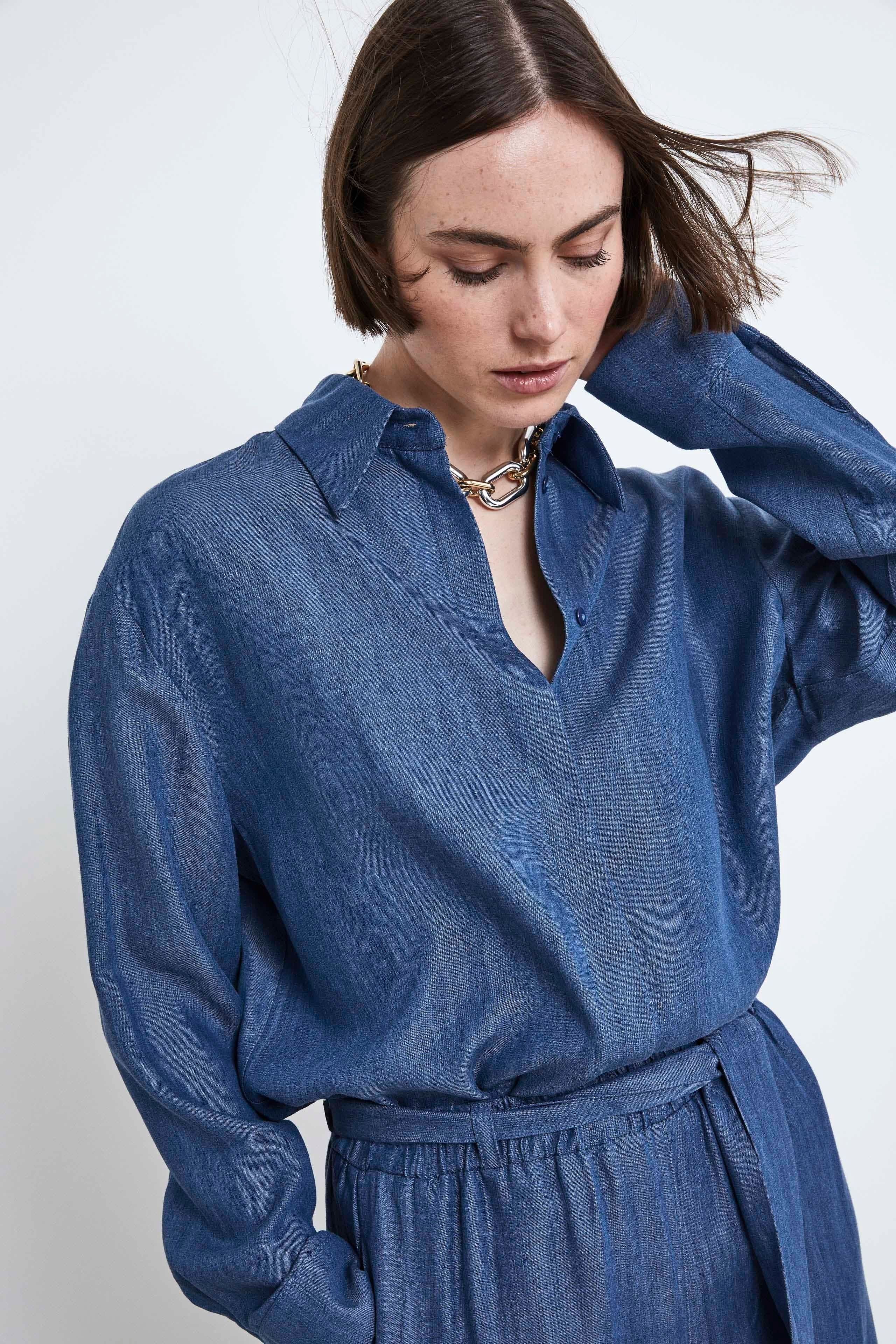 Camicia Denim Morbida - BLU