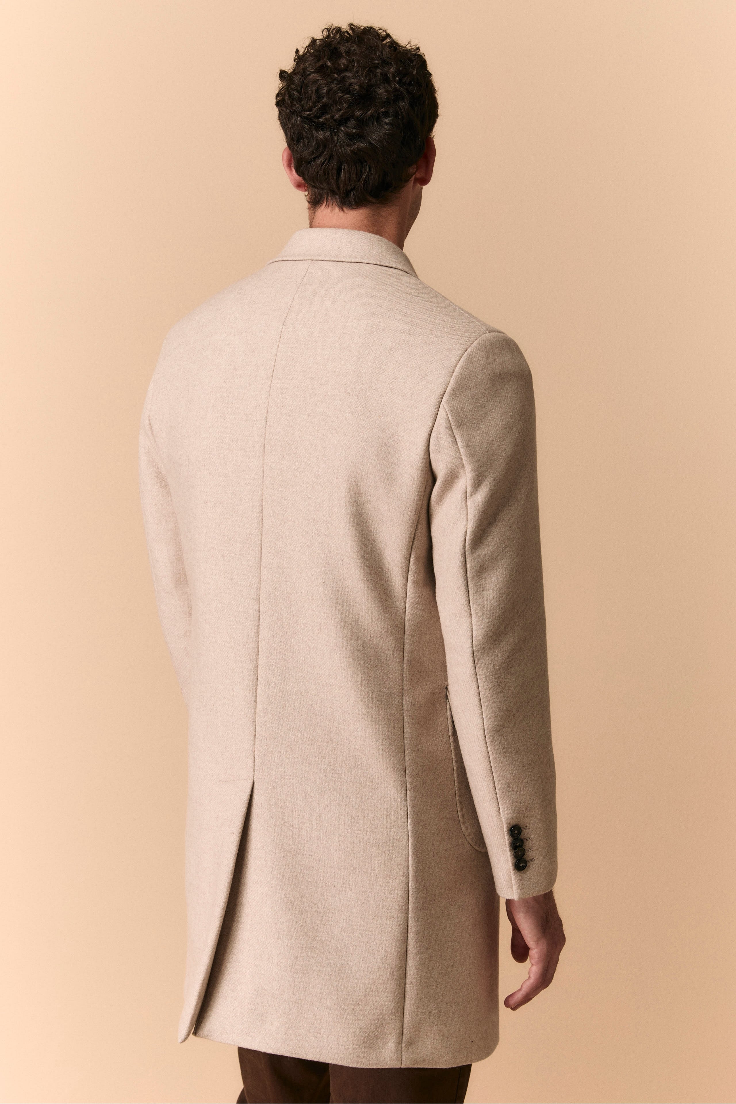 Cappotto Twill in Lana - TORTORA