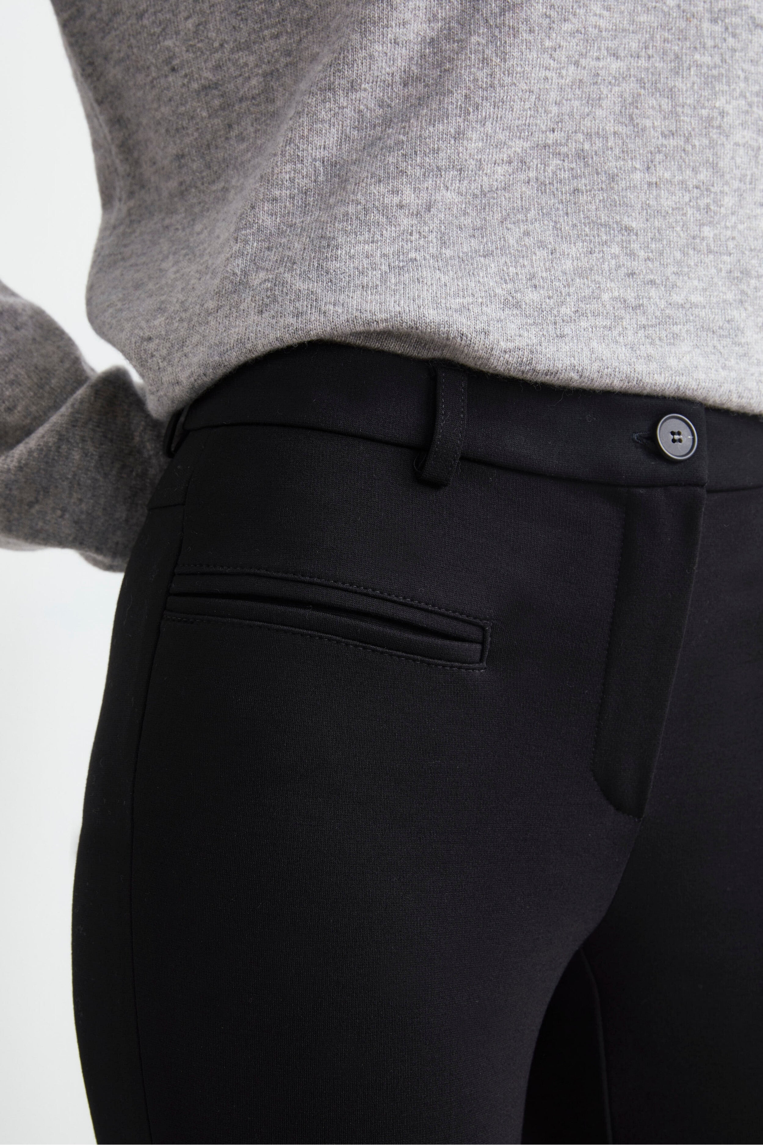 Pantaloni slim in jersey - NERO