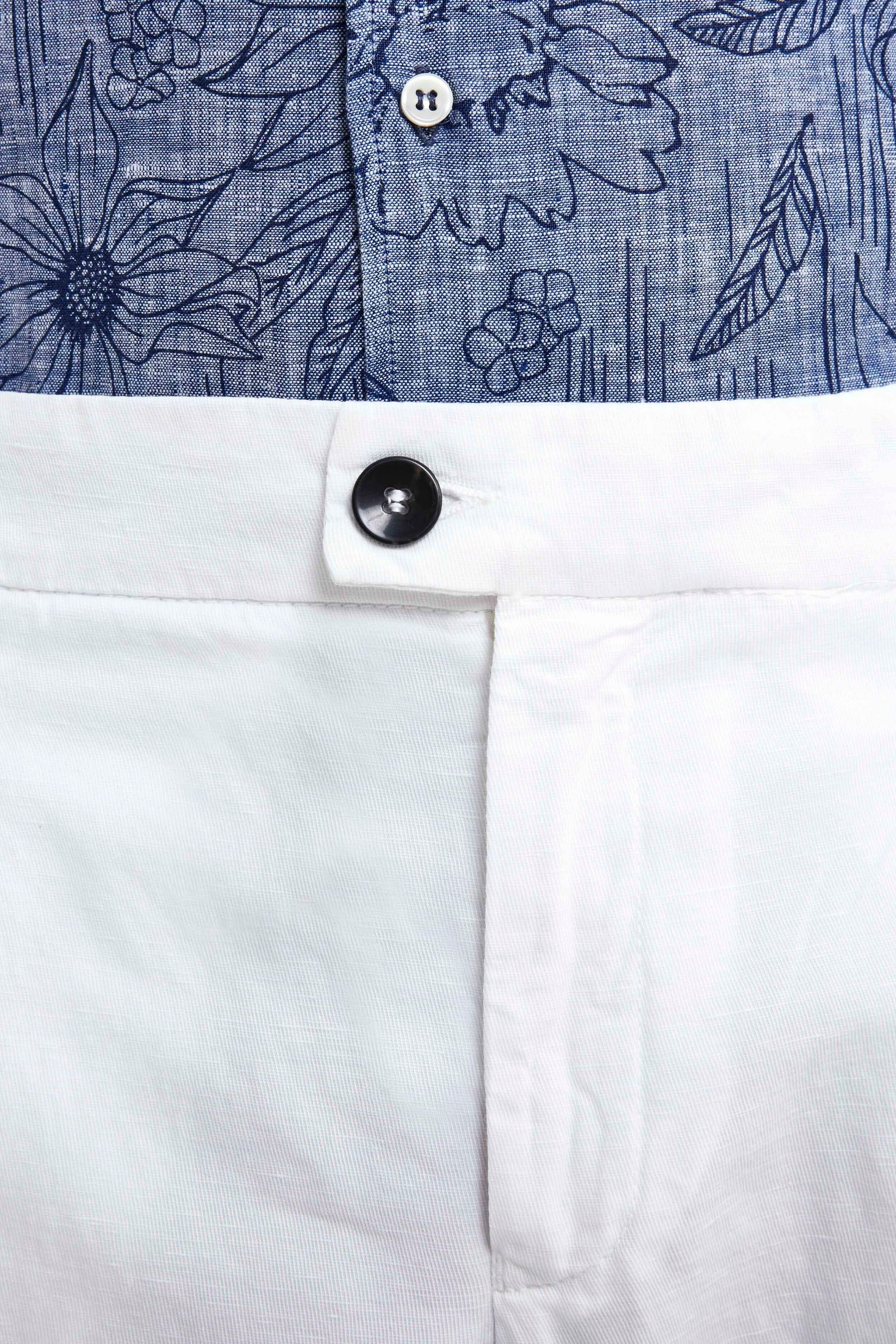 Pantalon à plis pour hommes - BLANC