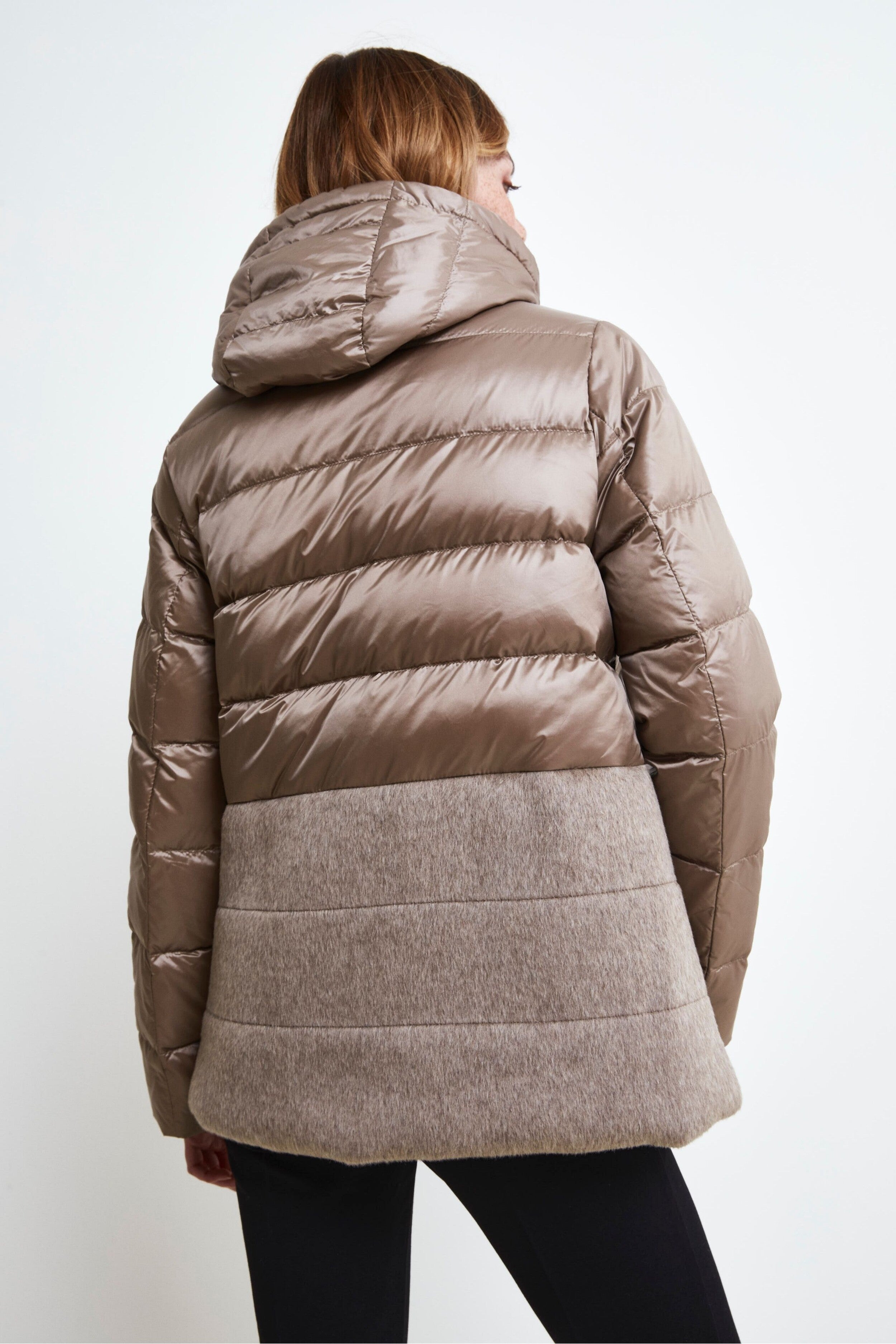 Double Fabric Padded Jacket - BEIGE