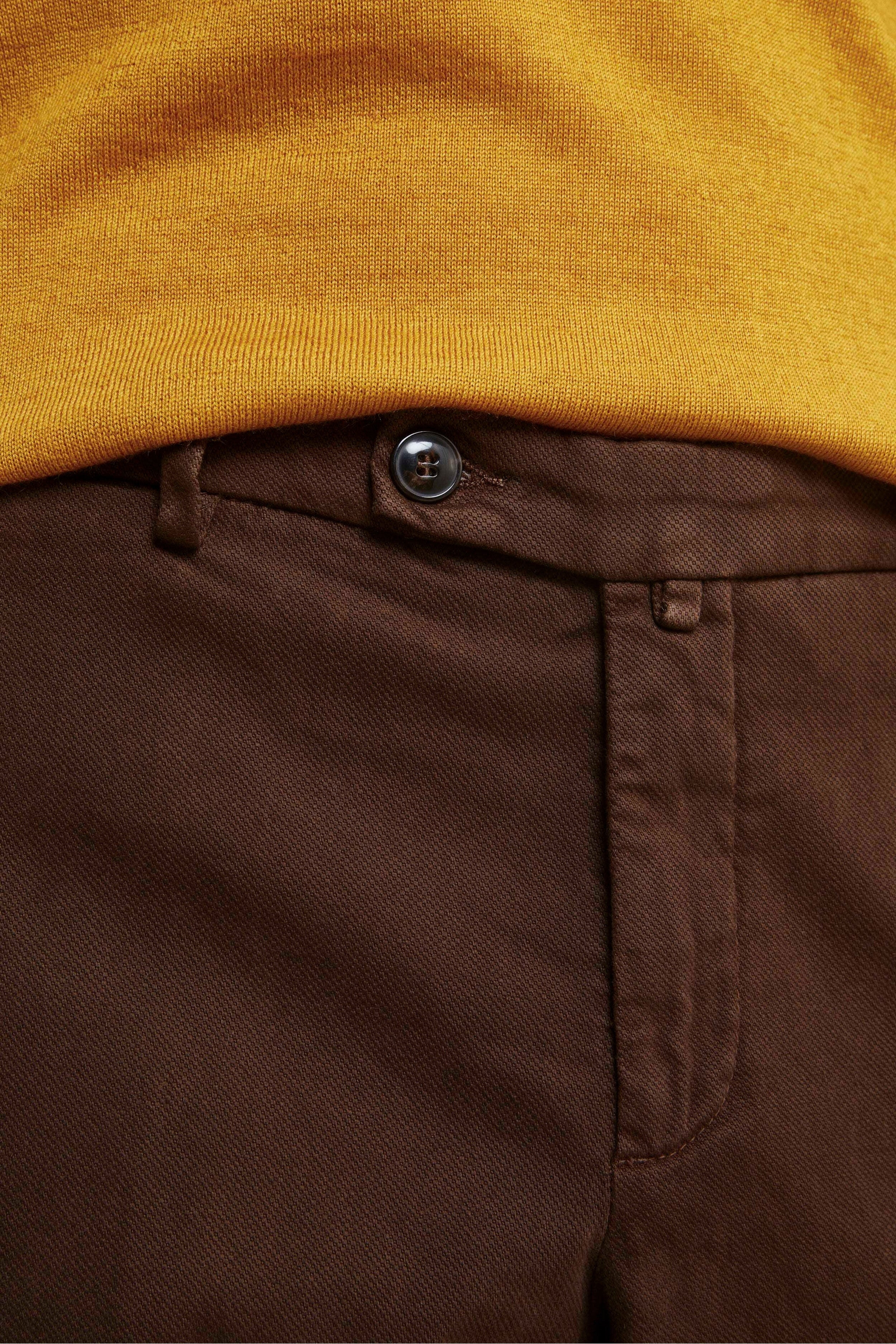 Pantalone in Cotone Regular Fit - CACAO