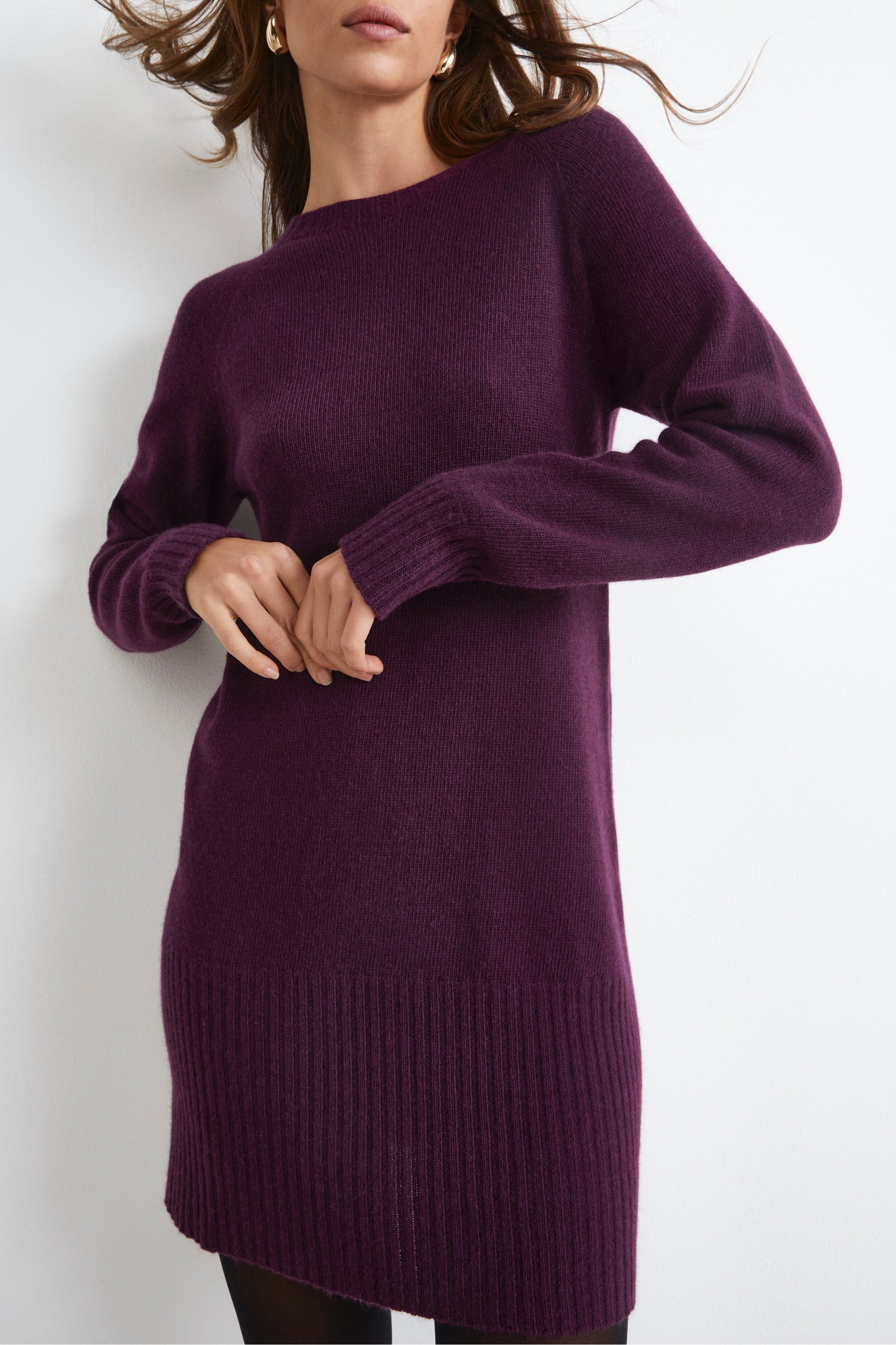 Abito Midi in Misto Cashmere - VINO