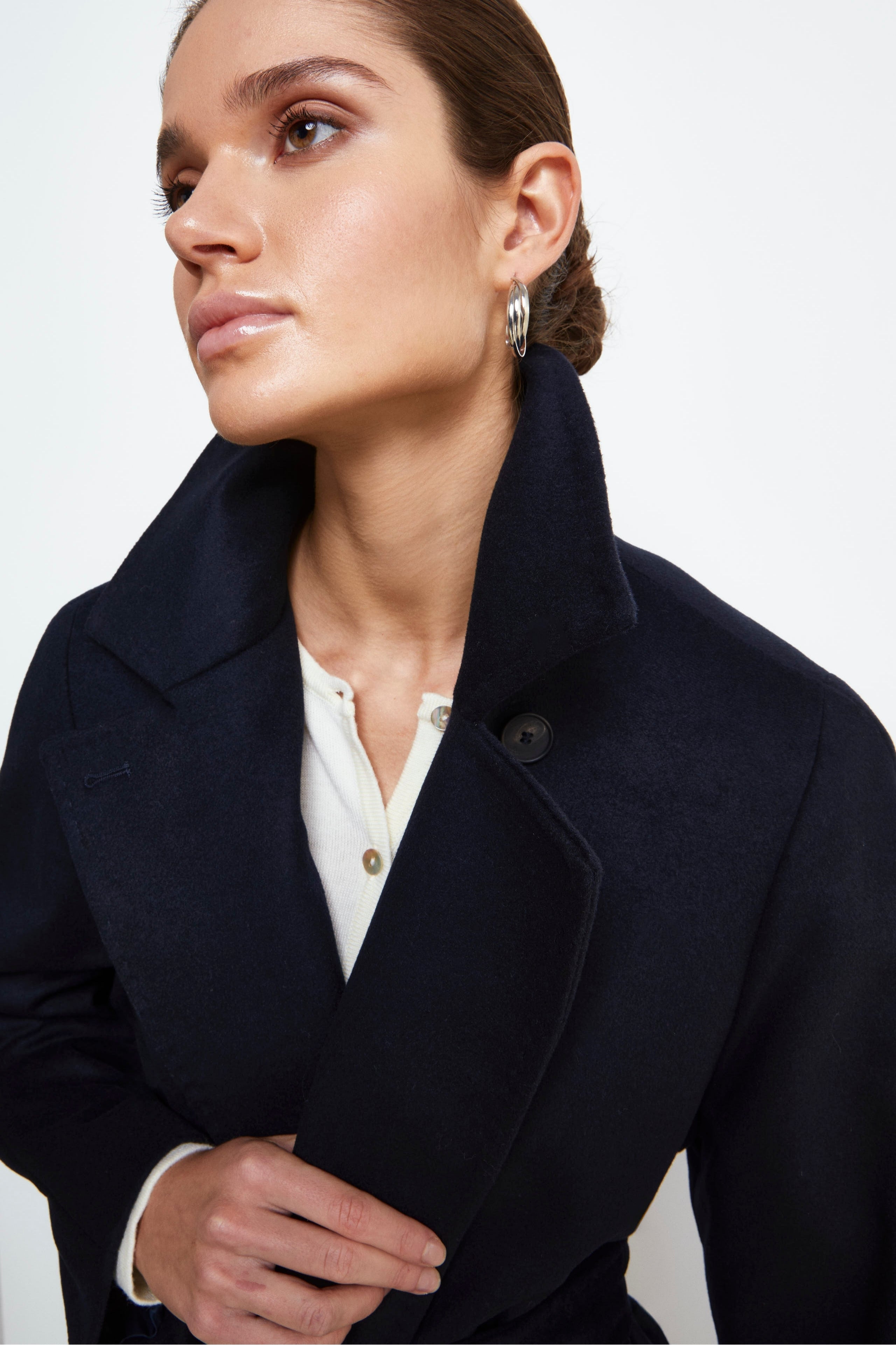 Cappotto lungo in lana e cashmere - BLU