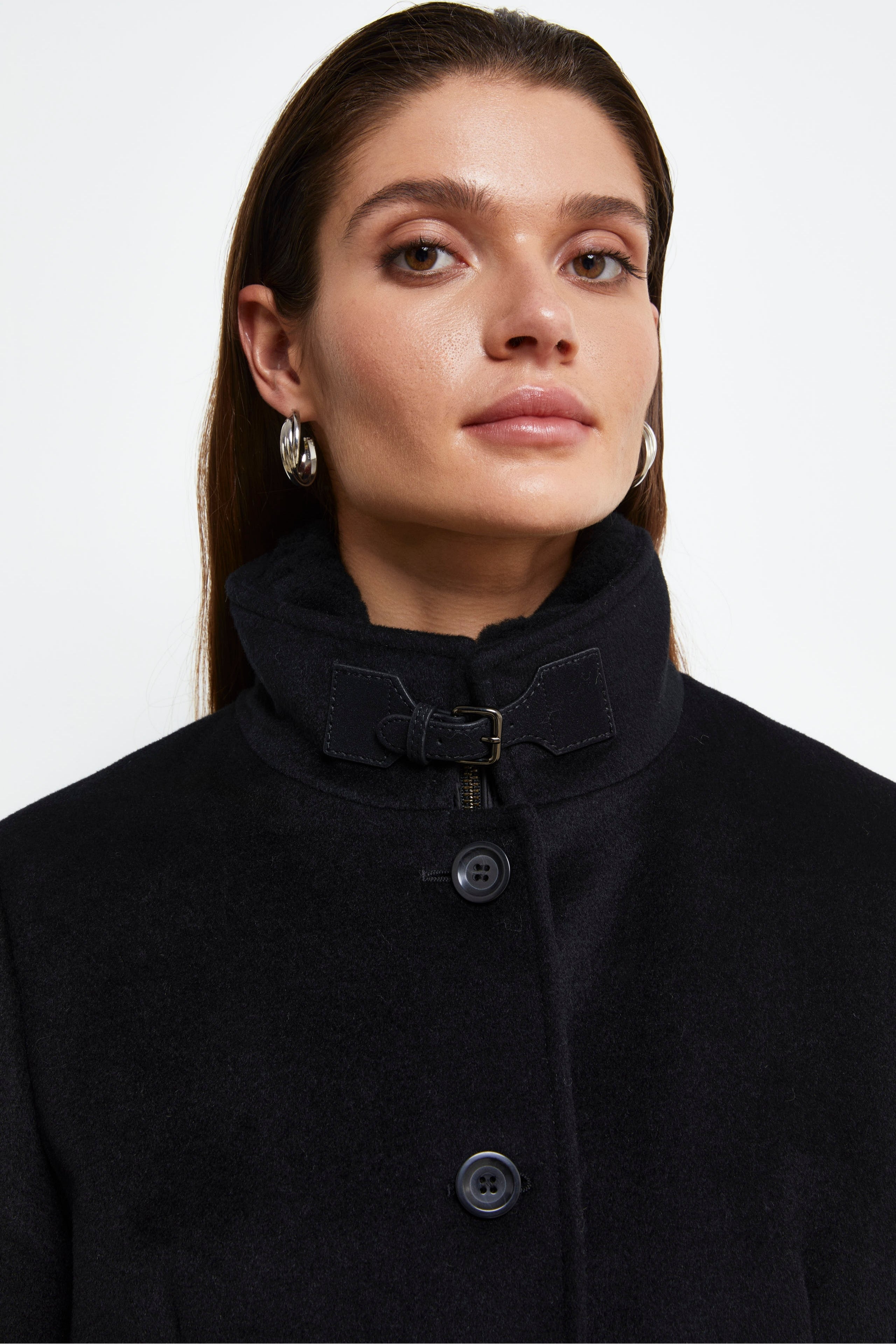 Manteau Midi en Laine - NOIR