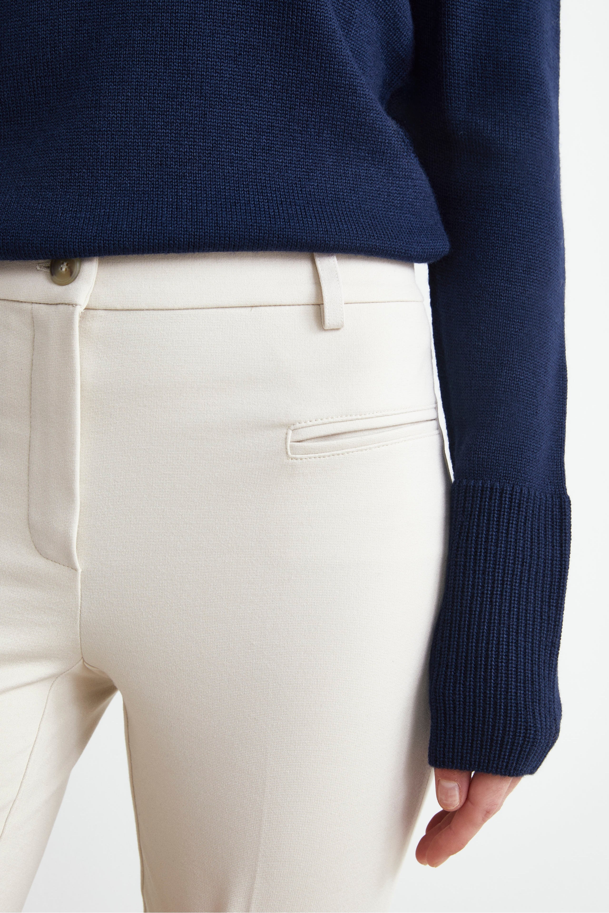 Pantaloni slim in jersey - PANNA