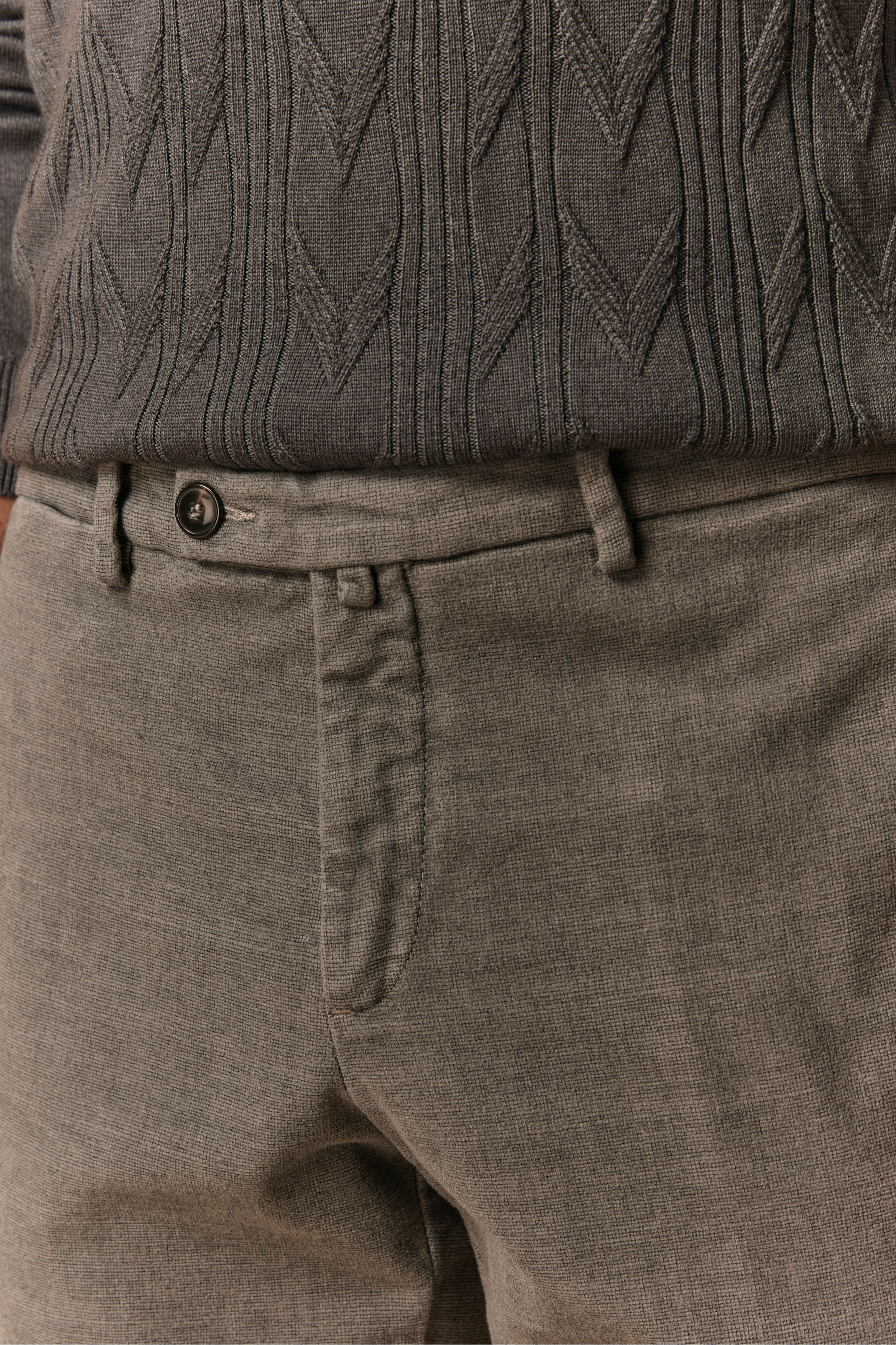 Pantalone Microrete Regular Fit - GRIGIO MICROEFFETTO