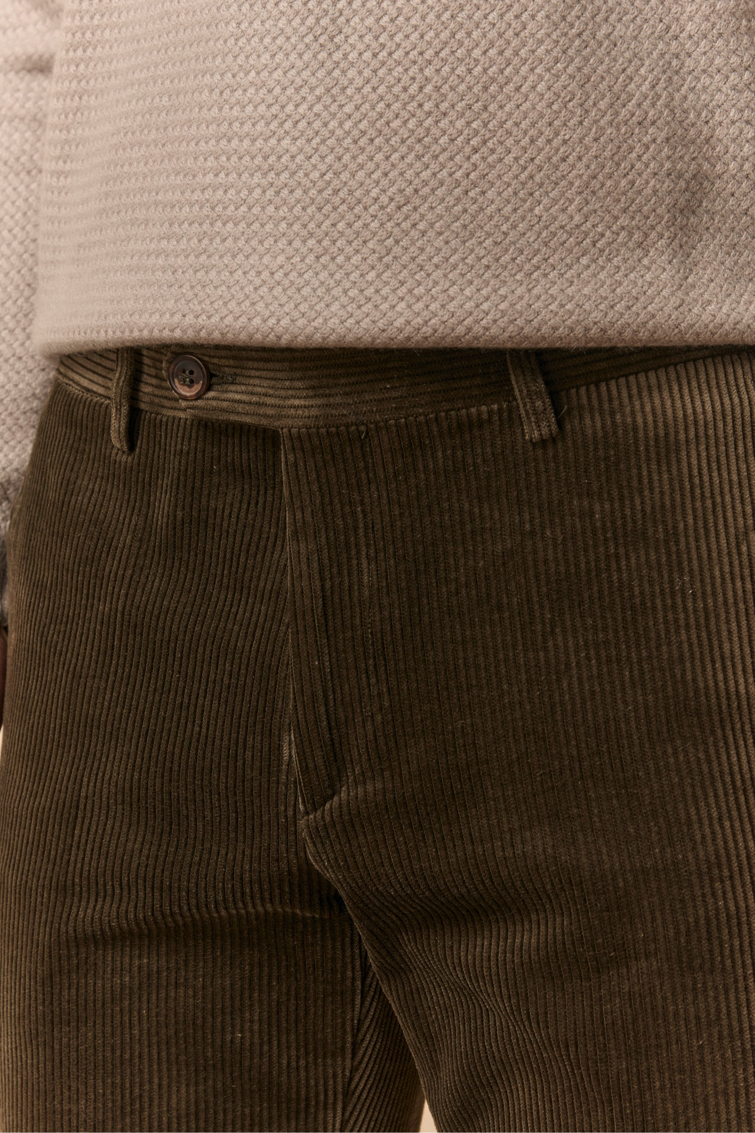 Pantalone in Velluto Regular Fit - VERDE