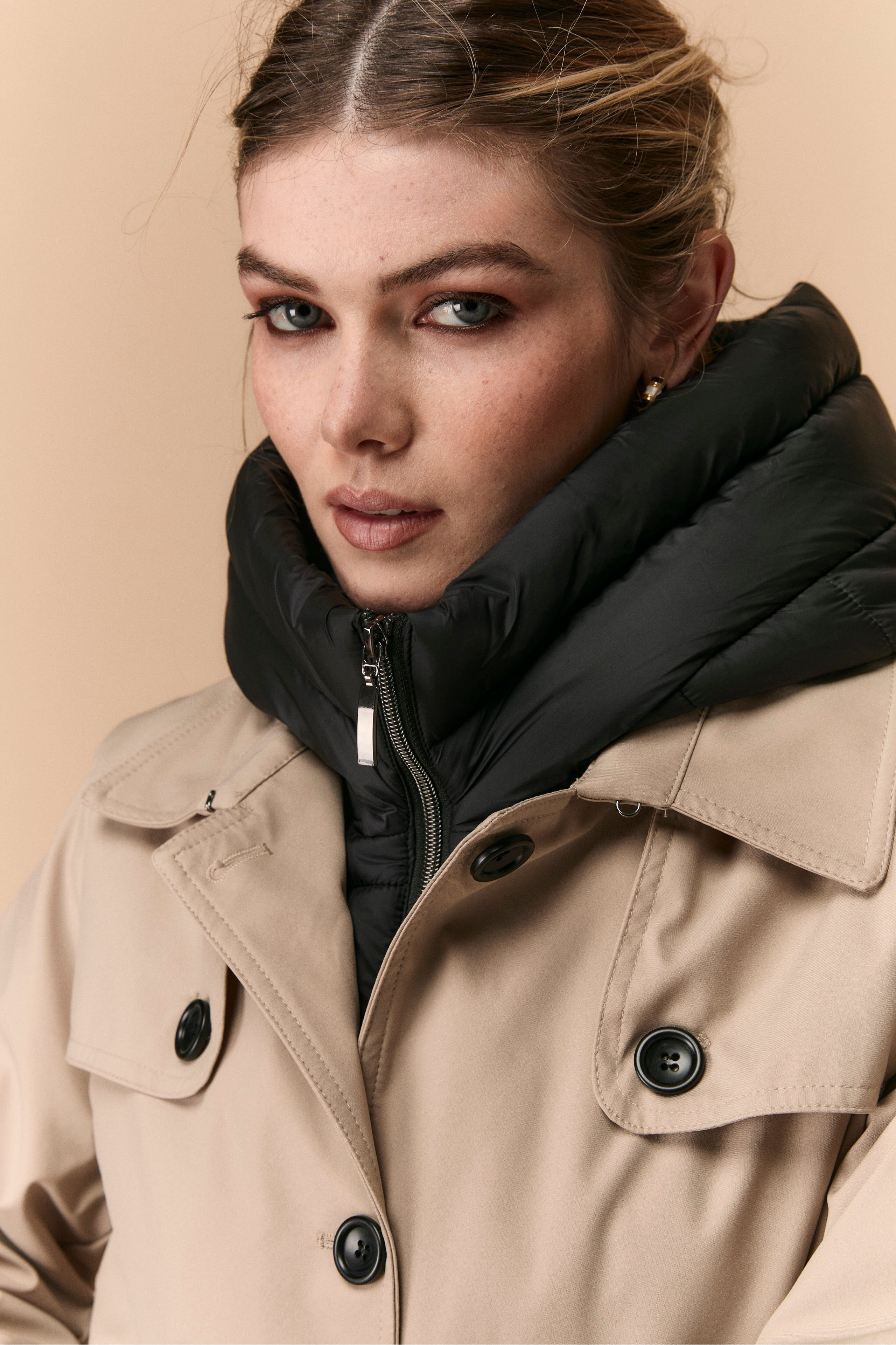 Trench Invernale con Cintura - BEIGE