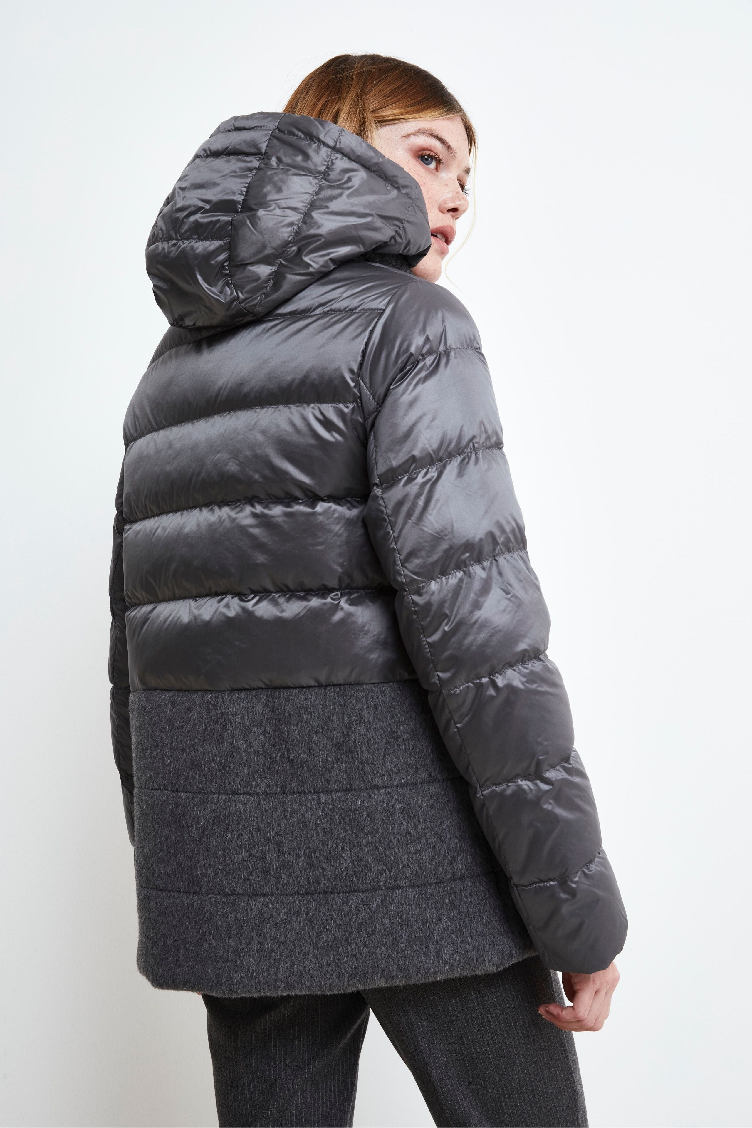 Double Fabric Padded Jacket - GREY