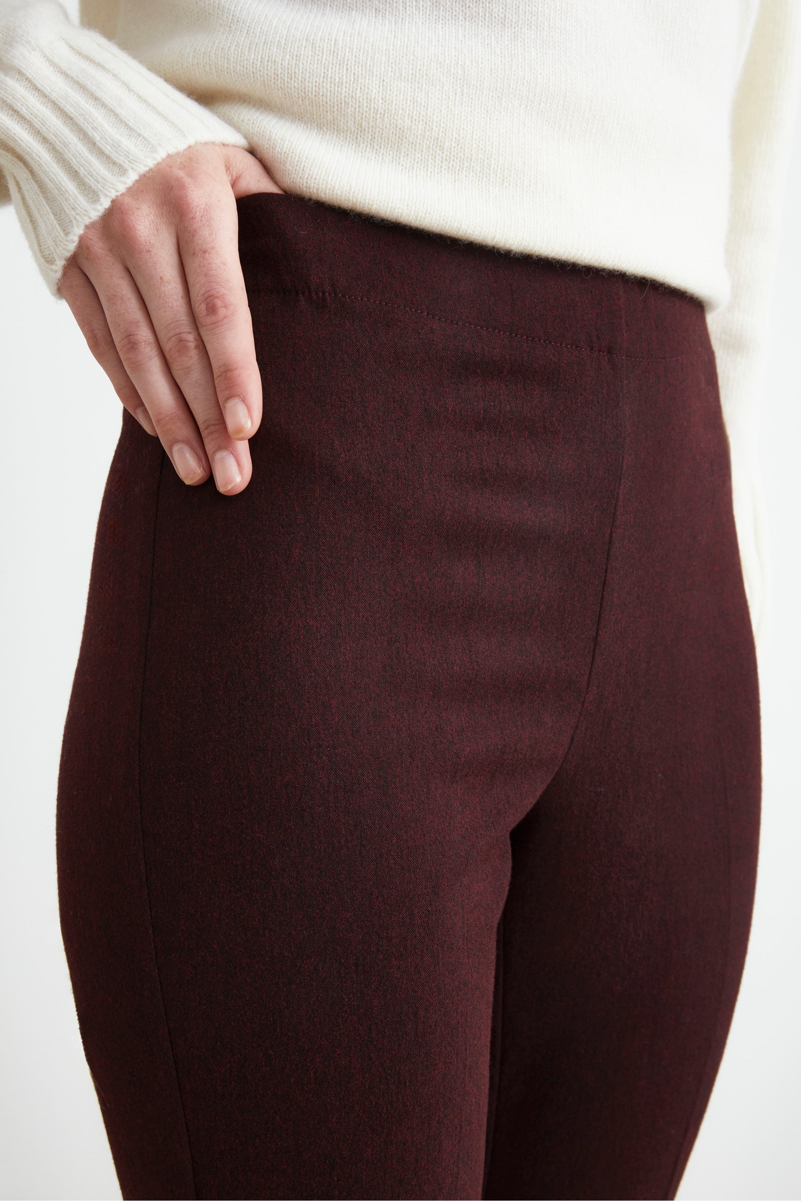 Pantaloni Sigaretta Stretch - BORDEAUX