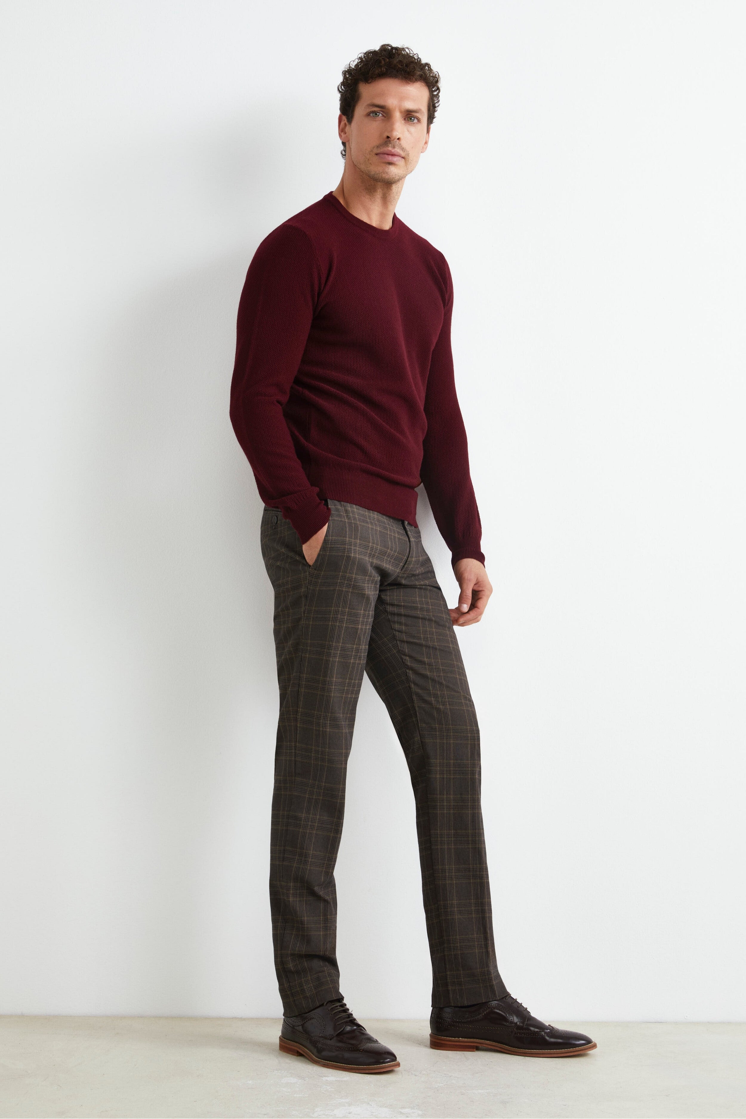 Pantalone Slim Fit in Cotone - FANGO QUADRI