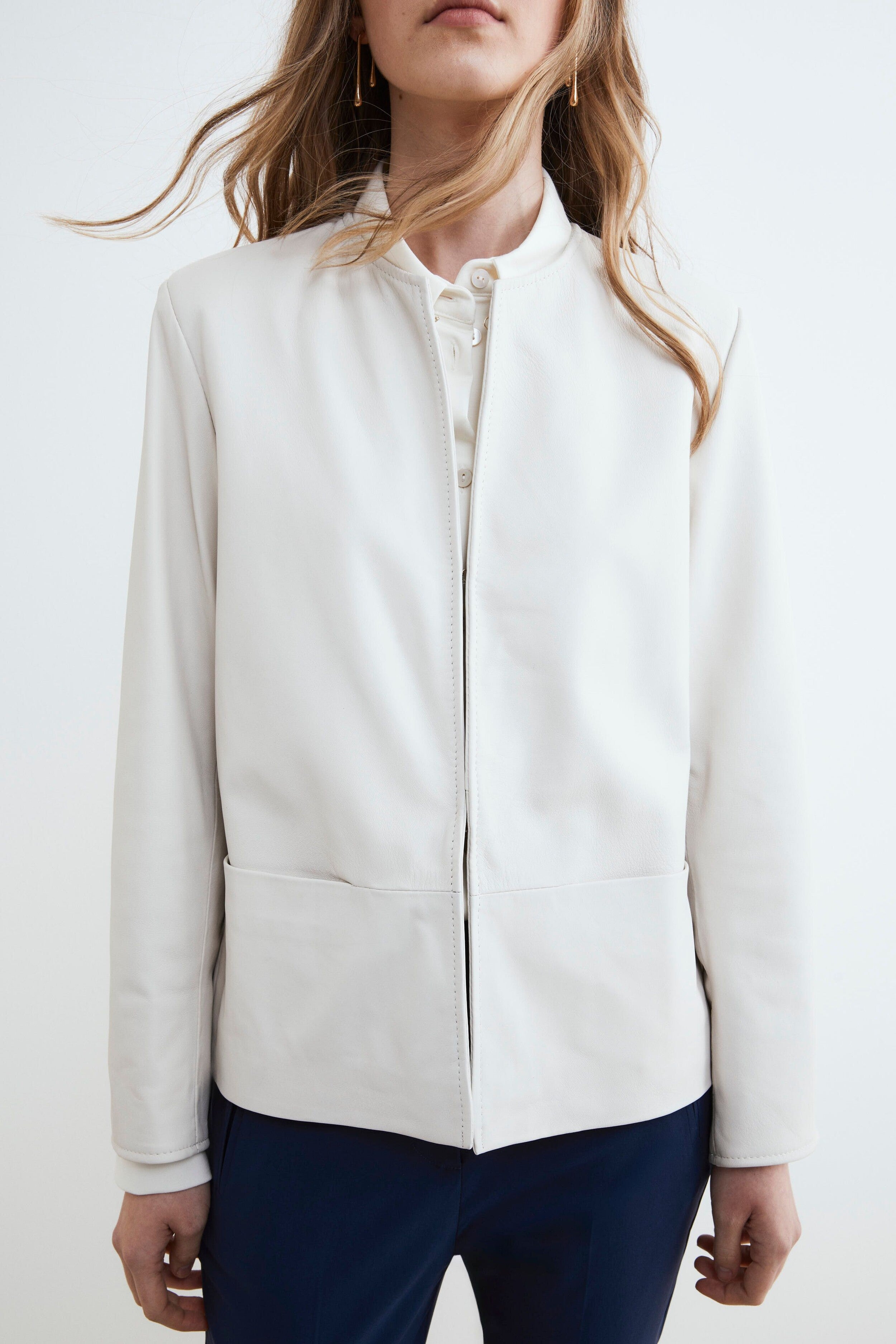 Leather chanel jacket - CREAM