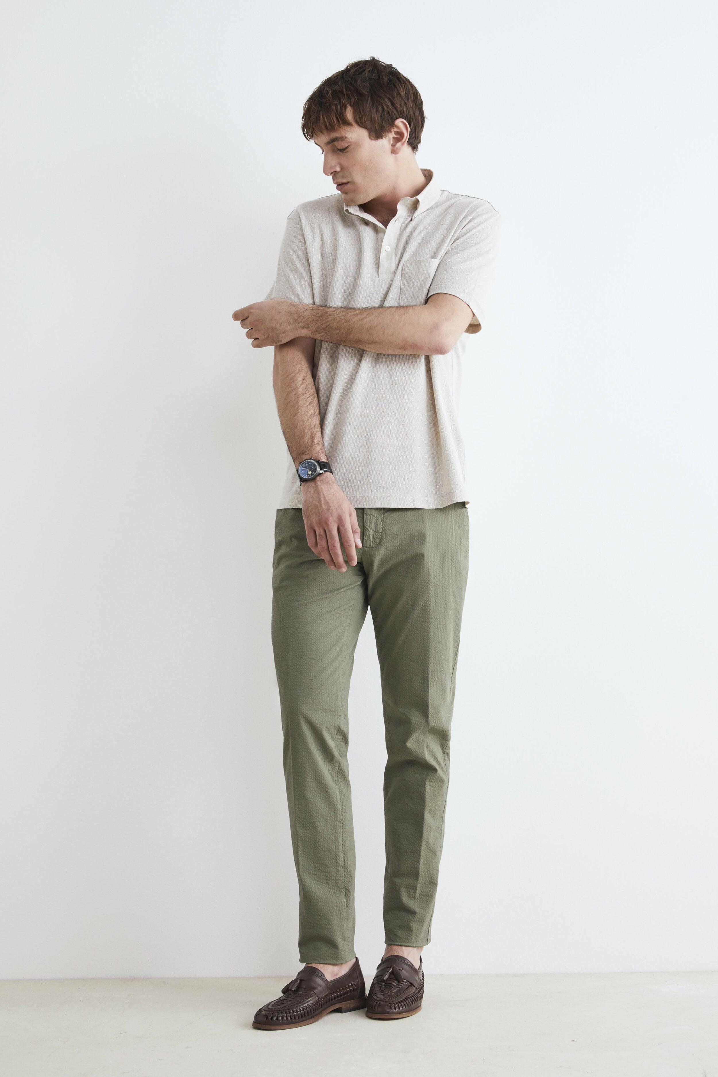 Pantalon chino pour hommes - Vert sauge