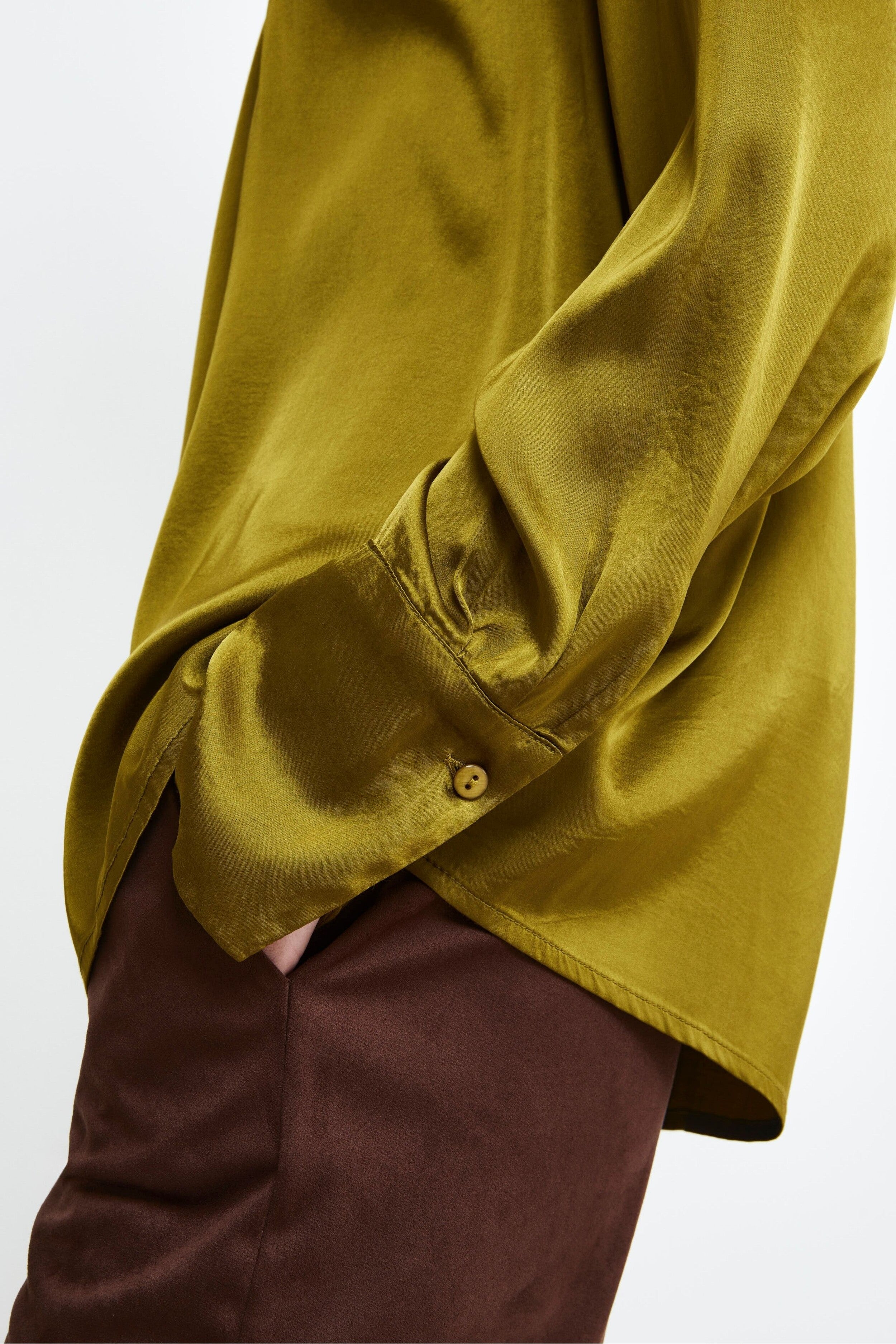 Blouse Élégante Col Rond - Jaune canari